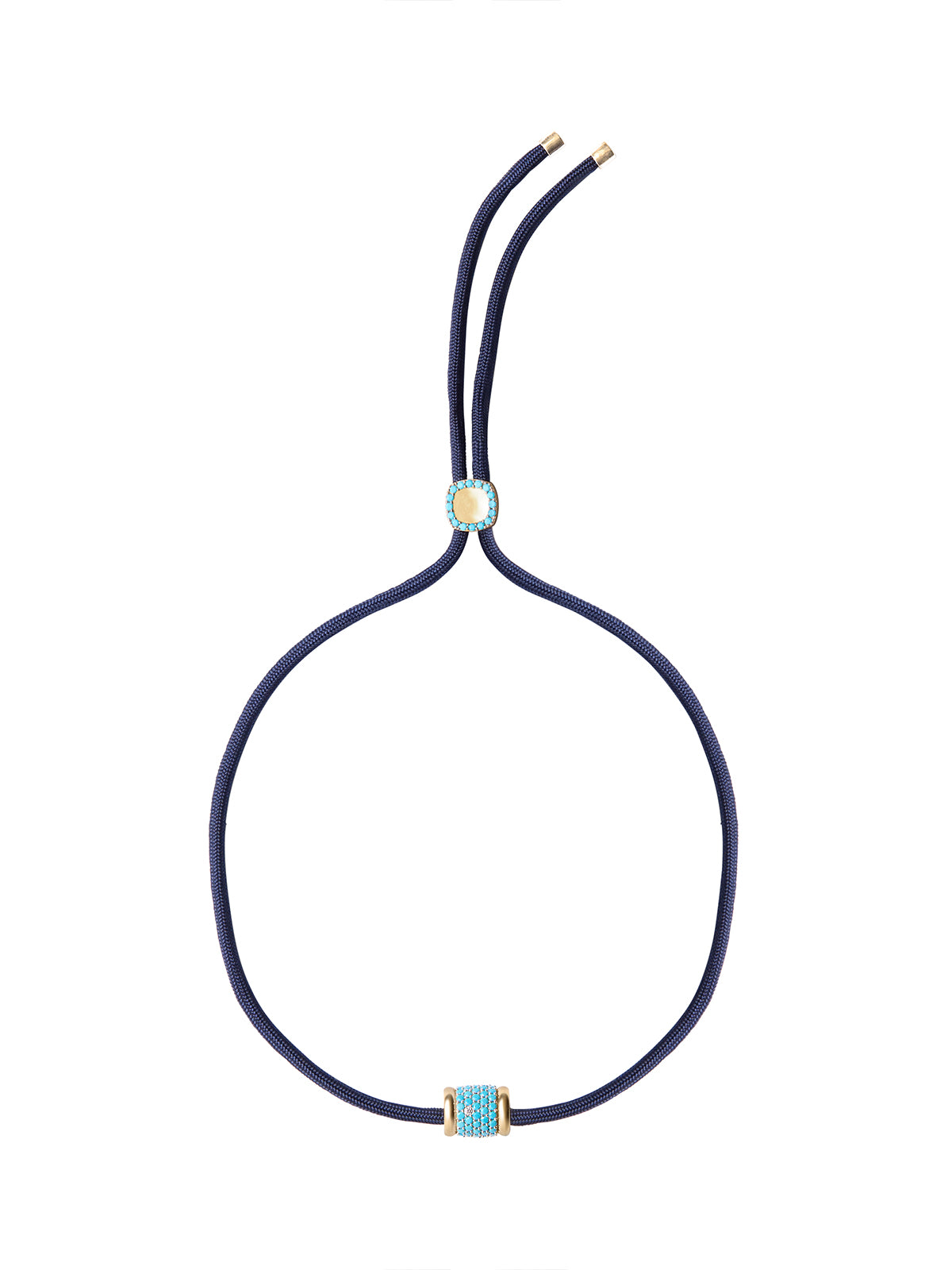 YVES NANO TURQUOISE AND LAB DIAMOND PARACORD NECKLACE, MARINE