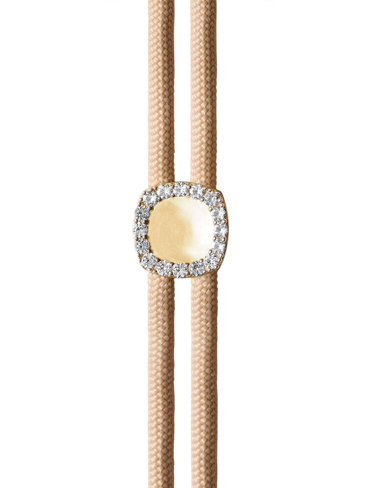 YVES LAB WHITE SAPPHIRE PARACORD NECKLACE, BEIGE