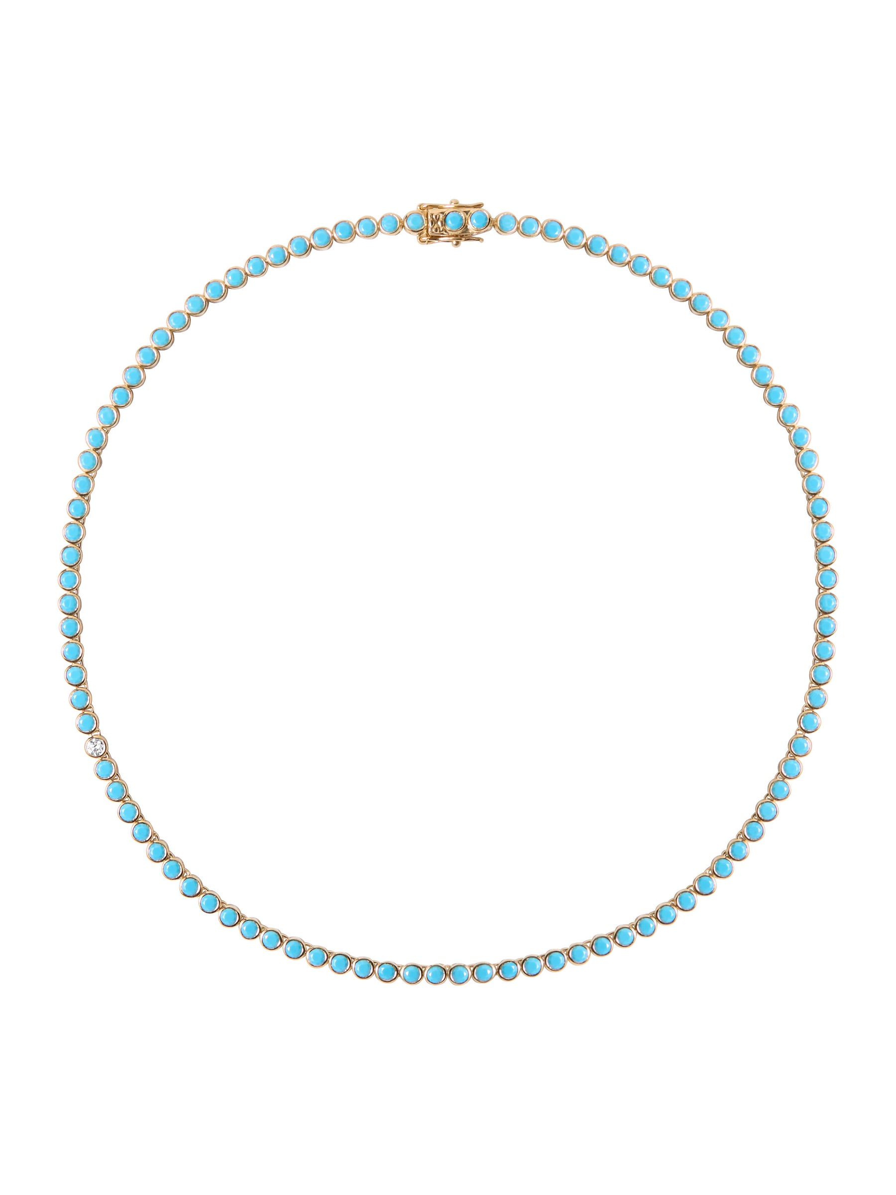 JAMES BEZEL RIVIÈRE NECKLACE IN NANO TURQUOISE AND LAB DIAMOND