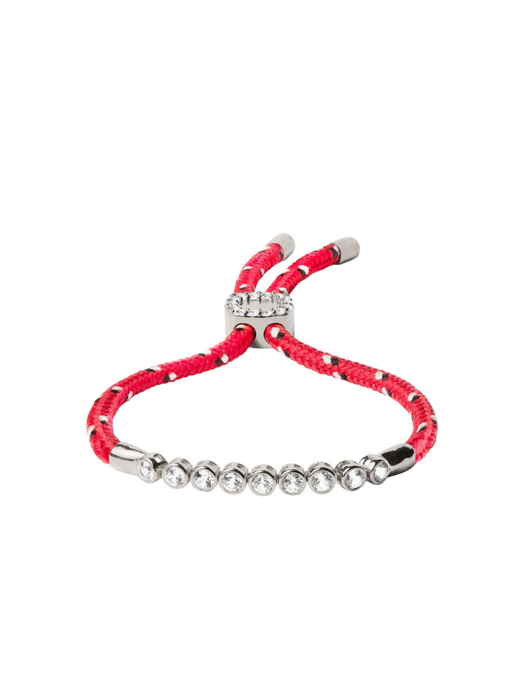 14K JAMES BEZEL ROUGE PARACORD BRACELET IN LAB DIAMOND, 14K WHITE