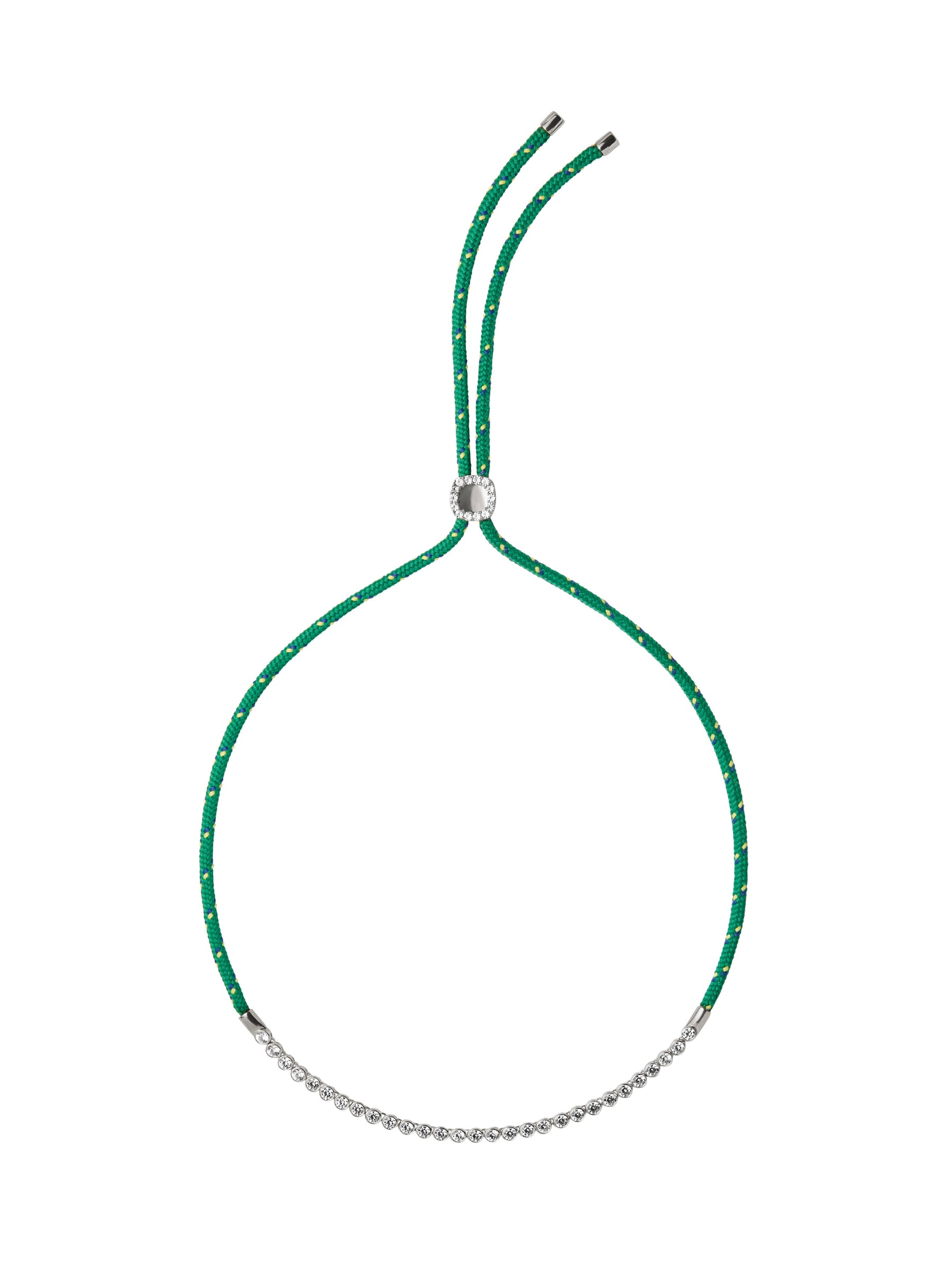 JAMES BEZEL LAB DIAMOND VERT PARACORD NECKLACE, 14K WHITE GOLD