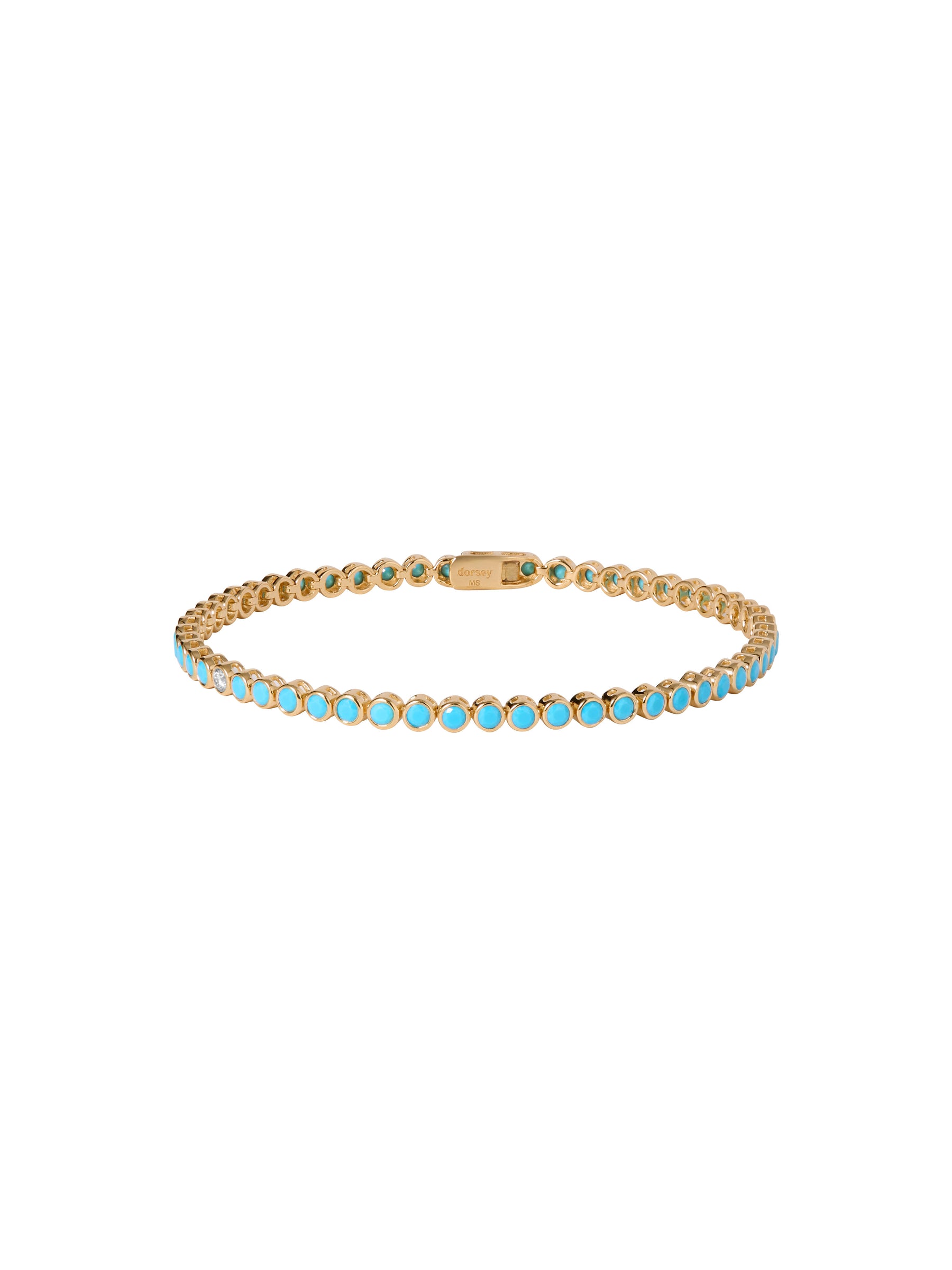JAMES BEZEL RIVIÈRE ANKLET IN NANO TURQUOISE AND MOISSANITE