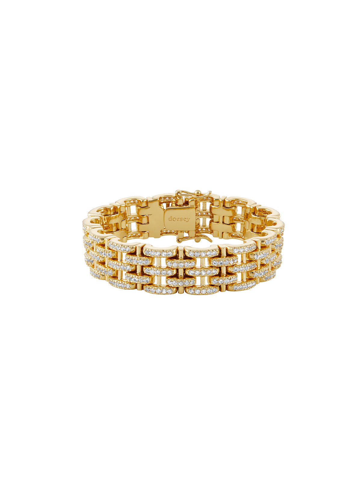 BENEDETTA PAVÉ LINK BRACELET IN LAB WHITE SAPPHIRE