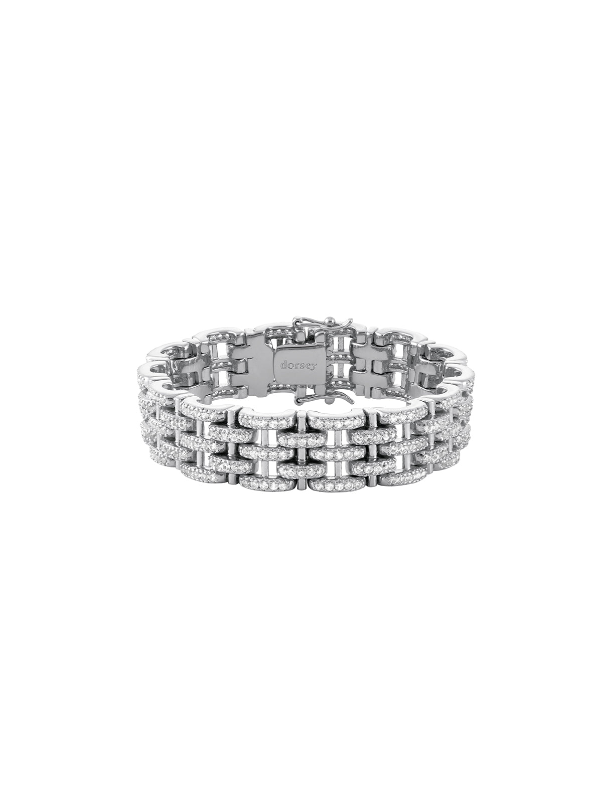 BENEDETTA PAVÉ LINK BRACELET IN LAB WHITE SAPPHIRE