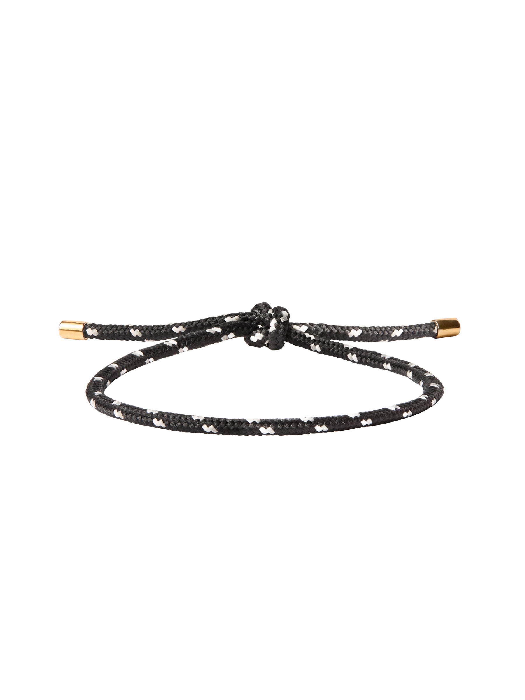 PARACORD NOIR ET BLANC TIE ANKLET, GOLD