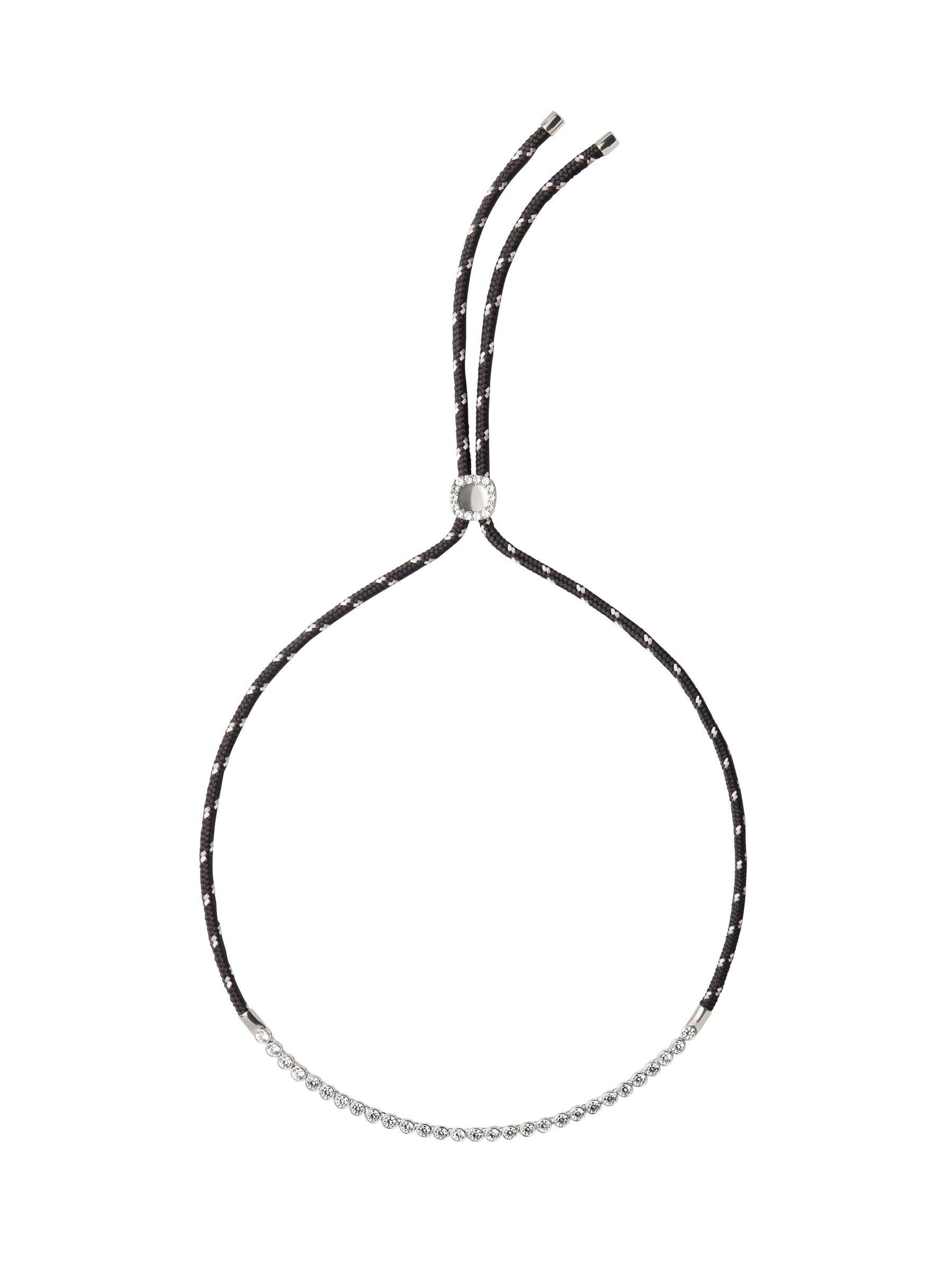 JAMES BEZEL NOIR ET BLANC PARACORD NECKLACE, SILVER