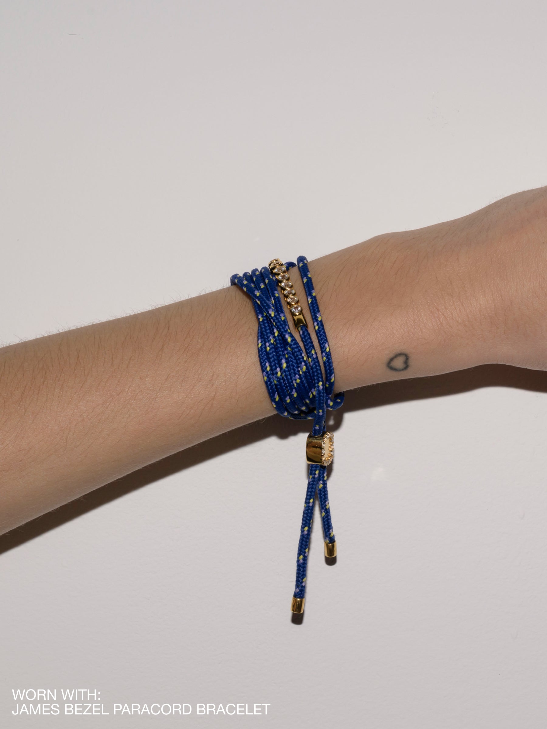PARACORD BLEU TIE ANKLET, SILVER