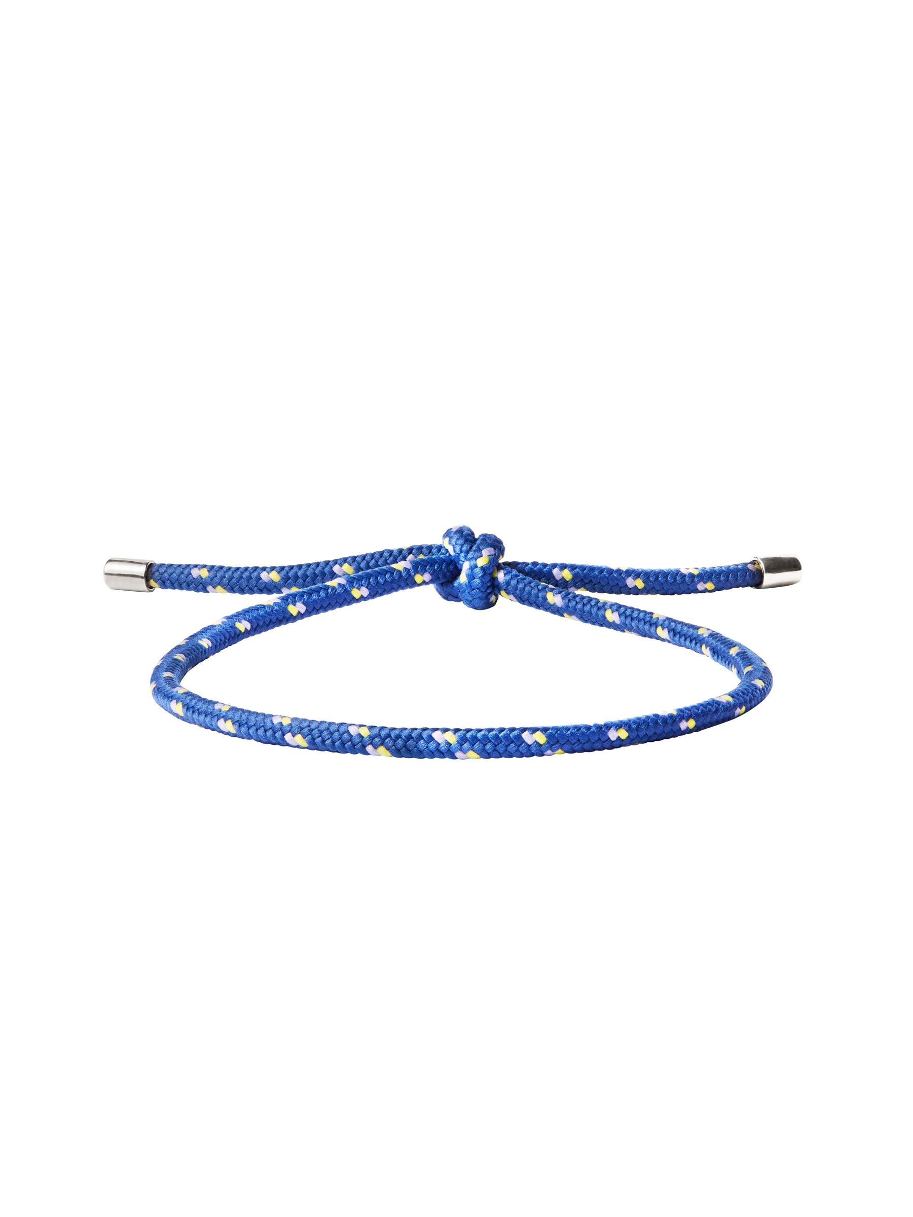 PARACORD BLEU TIE ANKLET, SILVER