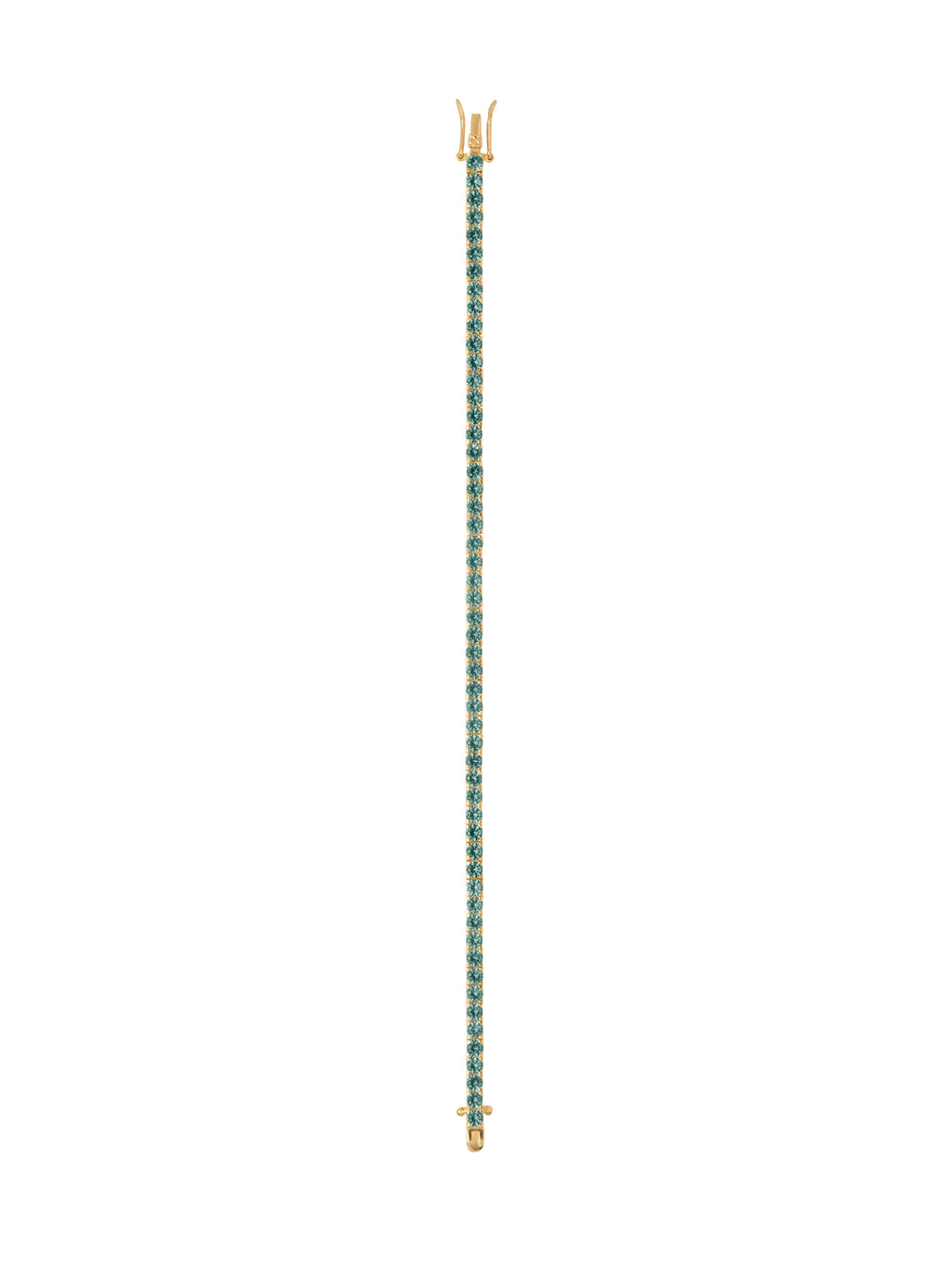 MOSS RIVIÈRE BRACELET IN 3MM LAB MOSS GREEN TOURMALINE, 18K GOLD