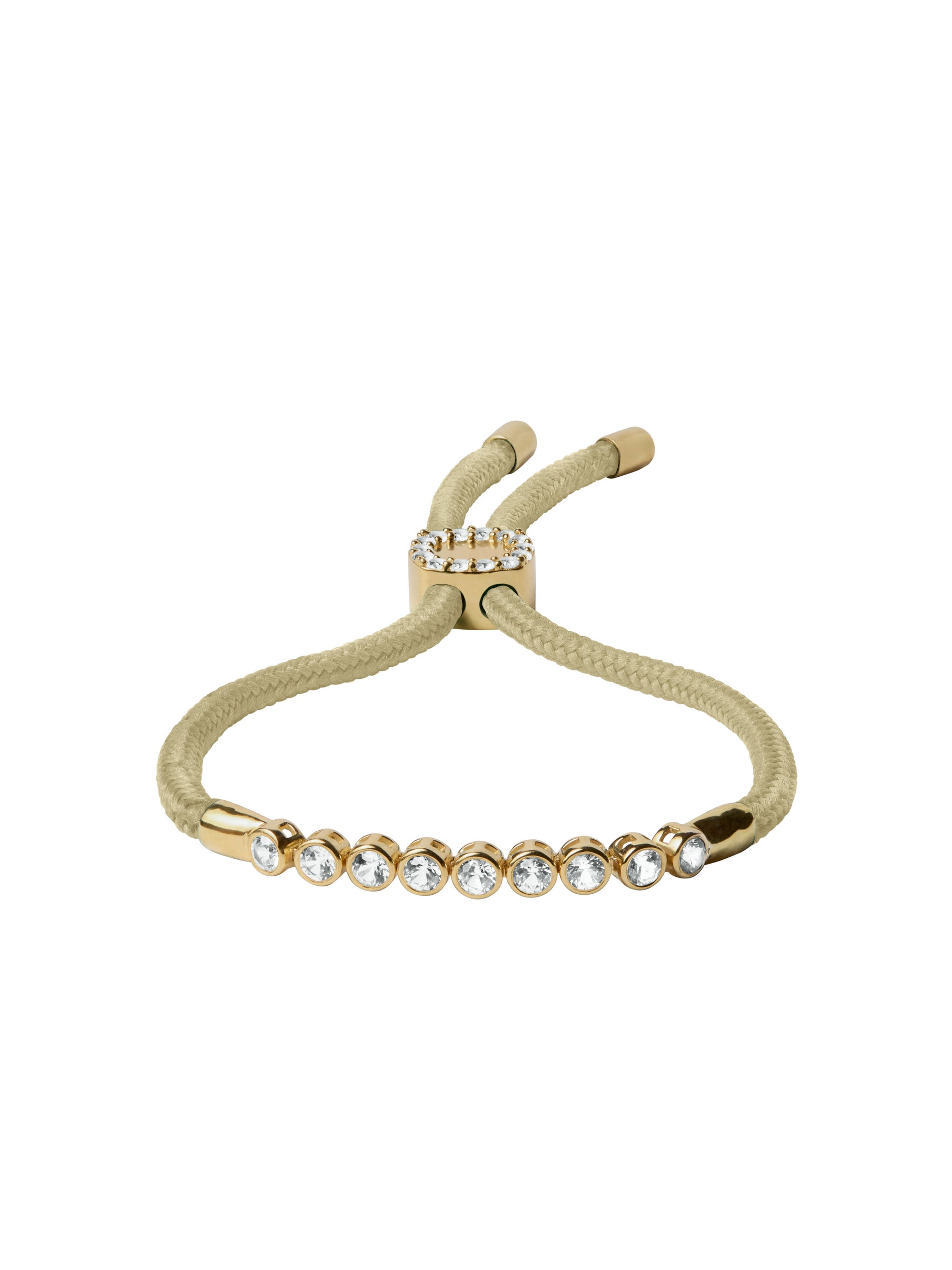 JAMES BEZEL LAB DIAMOND KHAKI PARACORD BRACELET, 14K YELLOW GOLD
