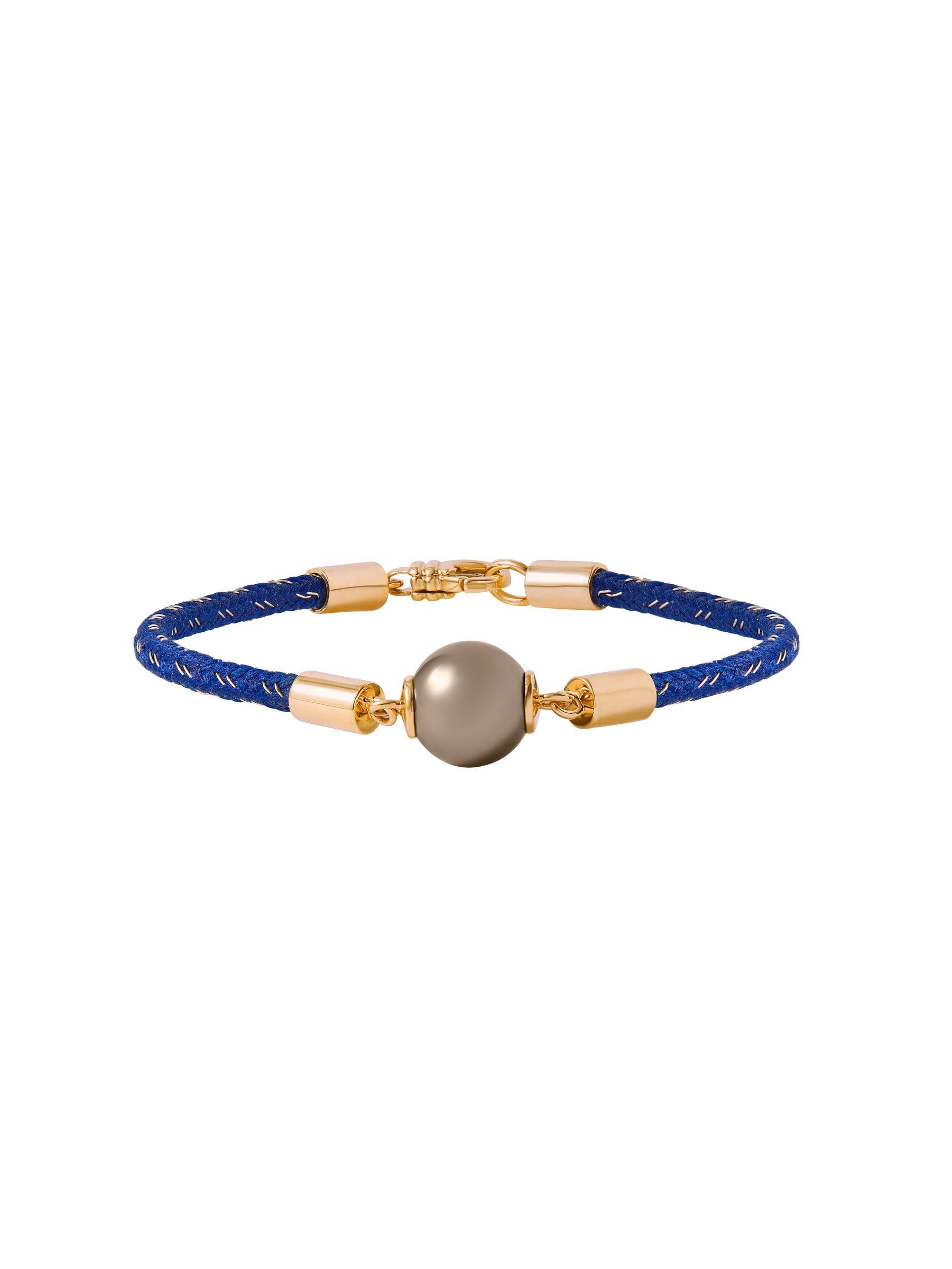 14K YELLOW GOLD SINGLE PEARL BRACELET, BLEU