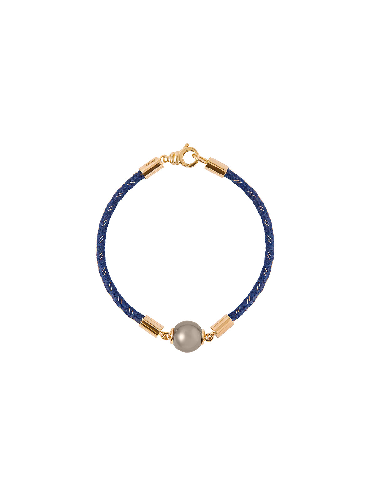 14K YELLOW GOLD SINGLE PEARL BRACELET, BLEU