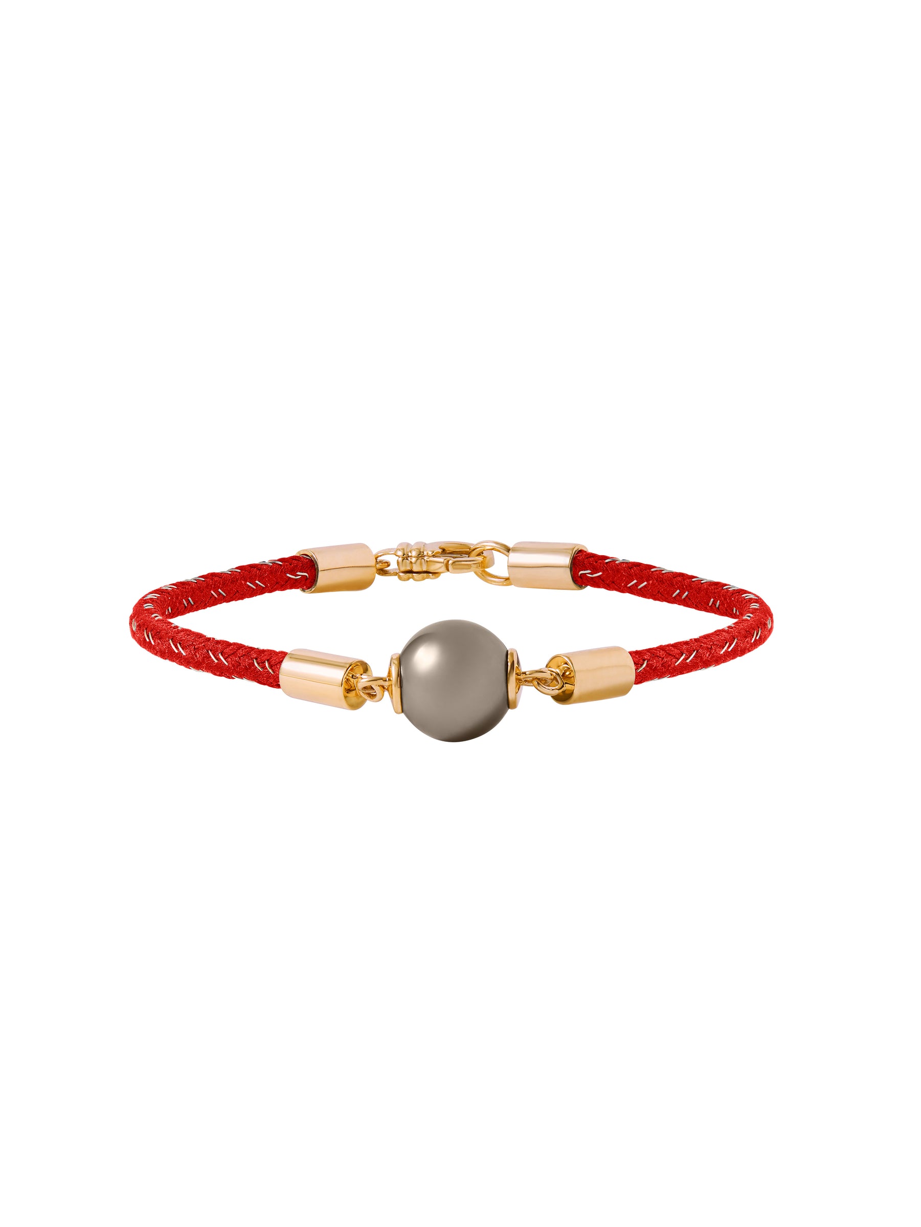 14K YELLOW GOLD SINGLE PEARL BRACELET, ROUGE