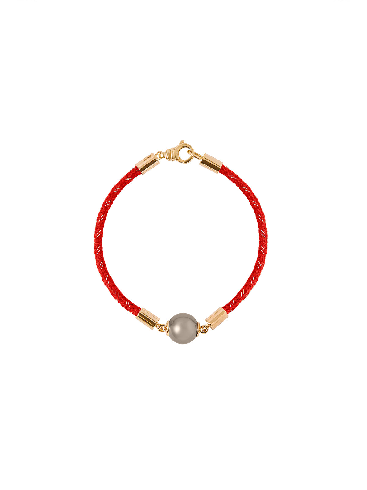 14K YELLOW GOLD SINGLE PEARL BRACELET, ROUGE