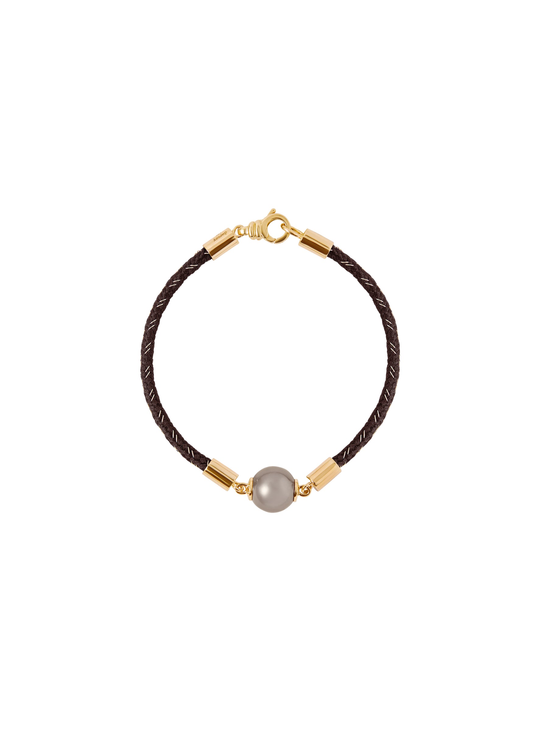 14K YELLOW GOLD SINGLE PEARL BRACELET, MARRON