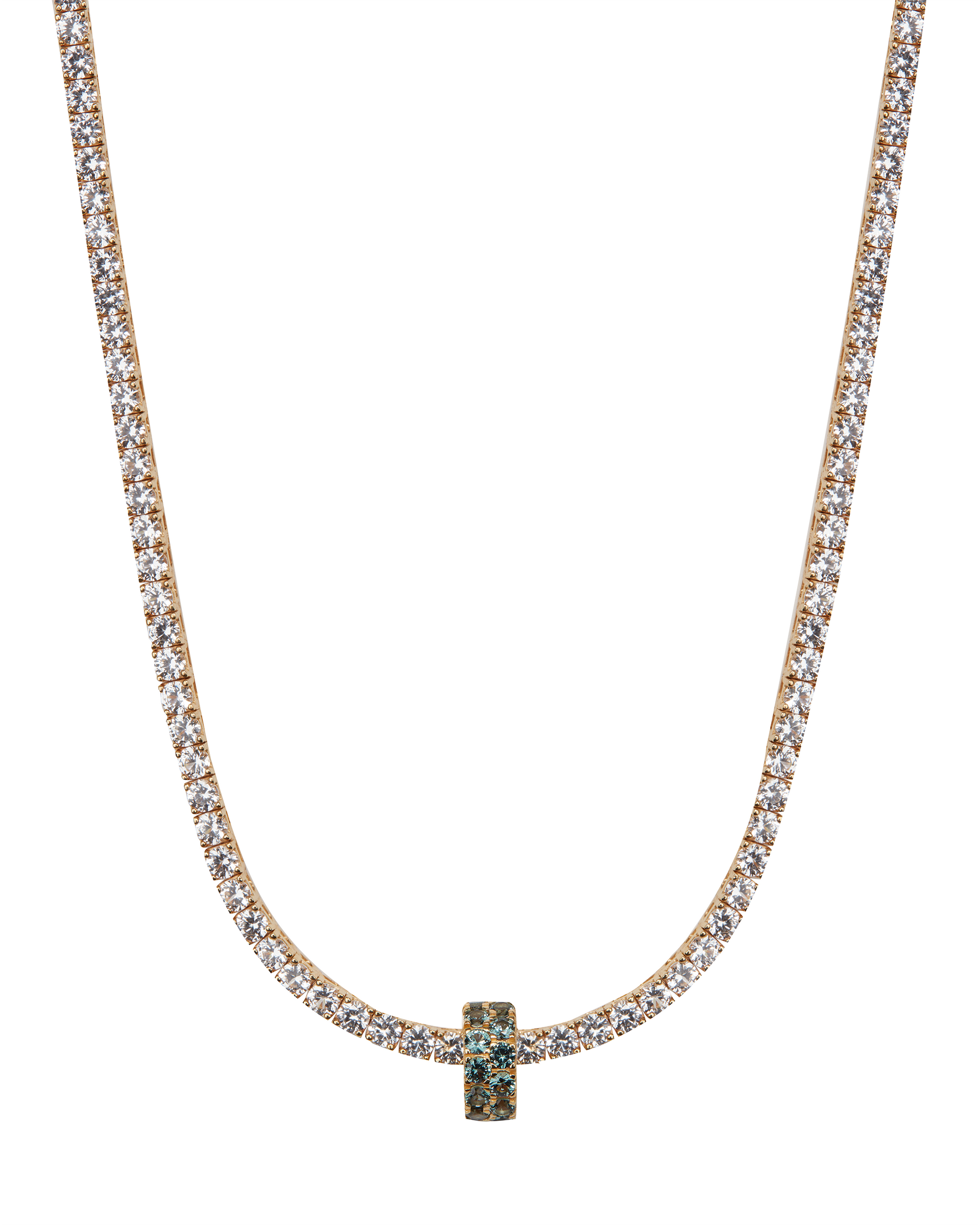 TWO-ROW RIVIÈRE PENDANT IN LAB MOSS GREEN TOURMALINE