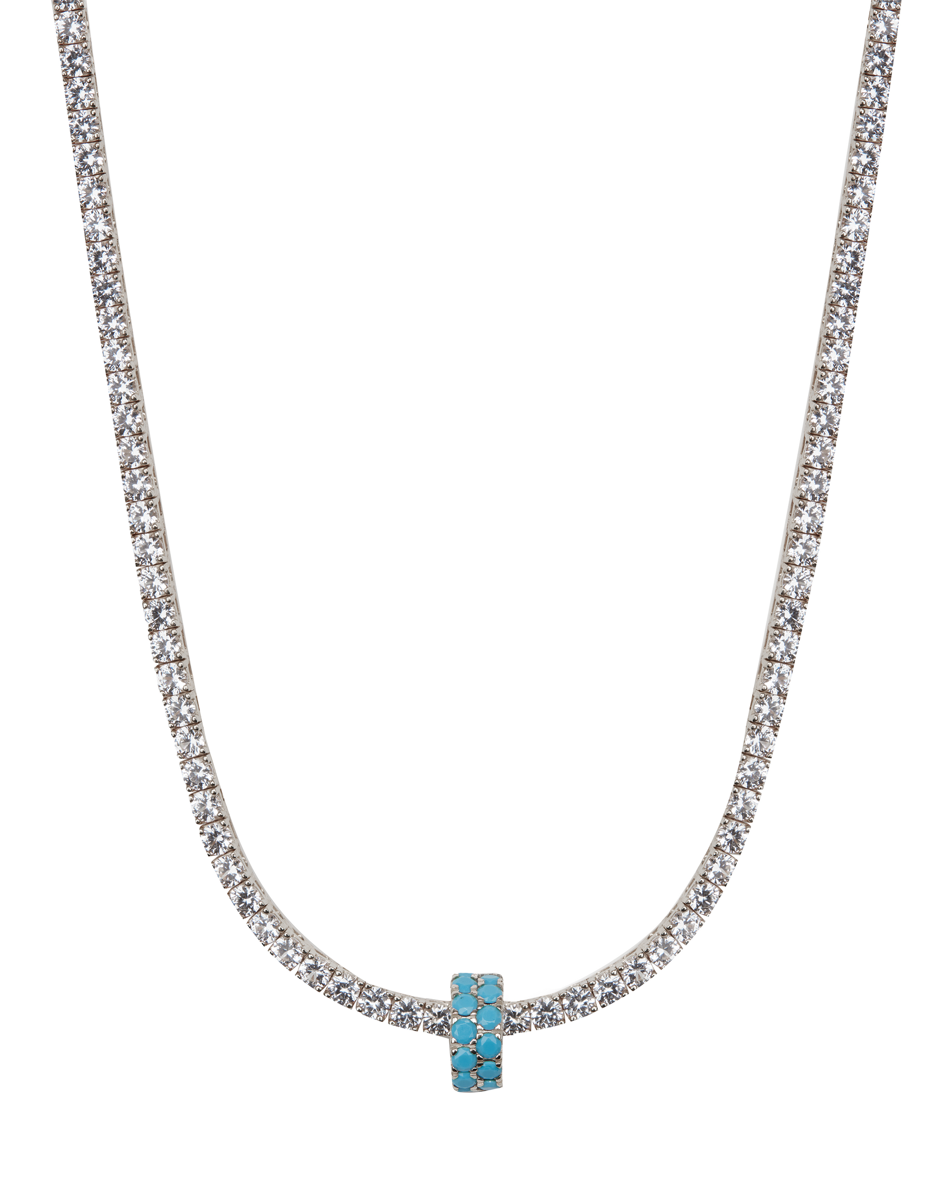 TWO-ROW RIVIÈRE PENDANT IN NANO TURQUOISE
