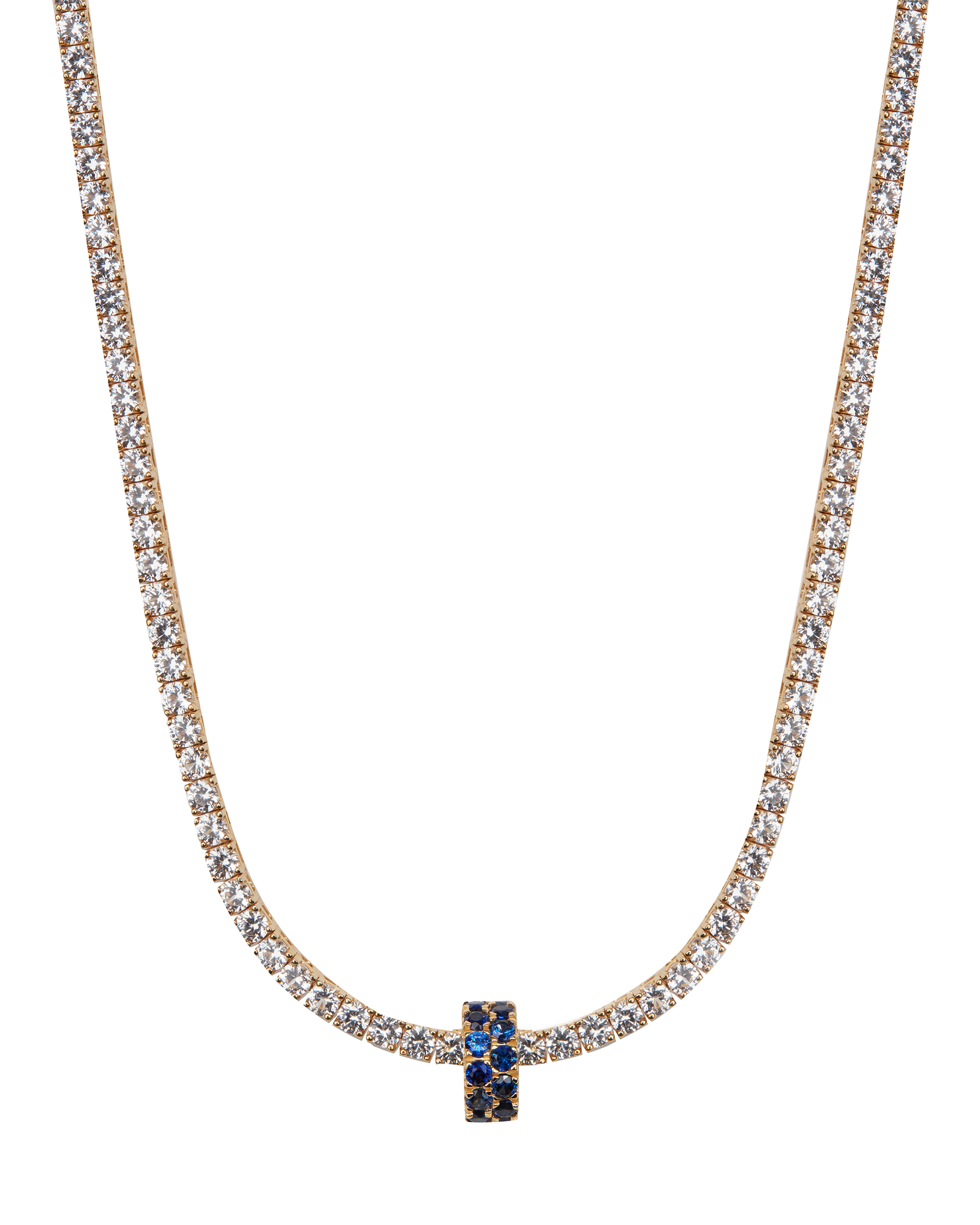TWO-ROW RIVIÈRE PENDANT IN LAB BLUE SAPPHIRE