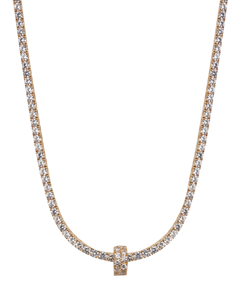 TWO-ROW RIVIÈRE PENDANT IN LAB DIAMOND, 18K GOLD VERMEIL – Dorsey