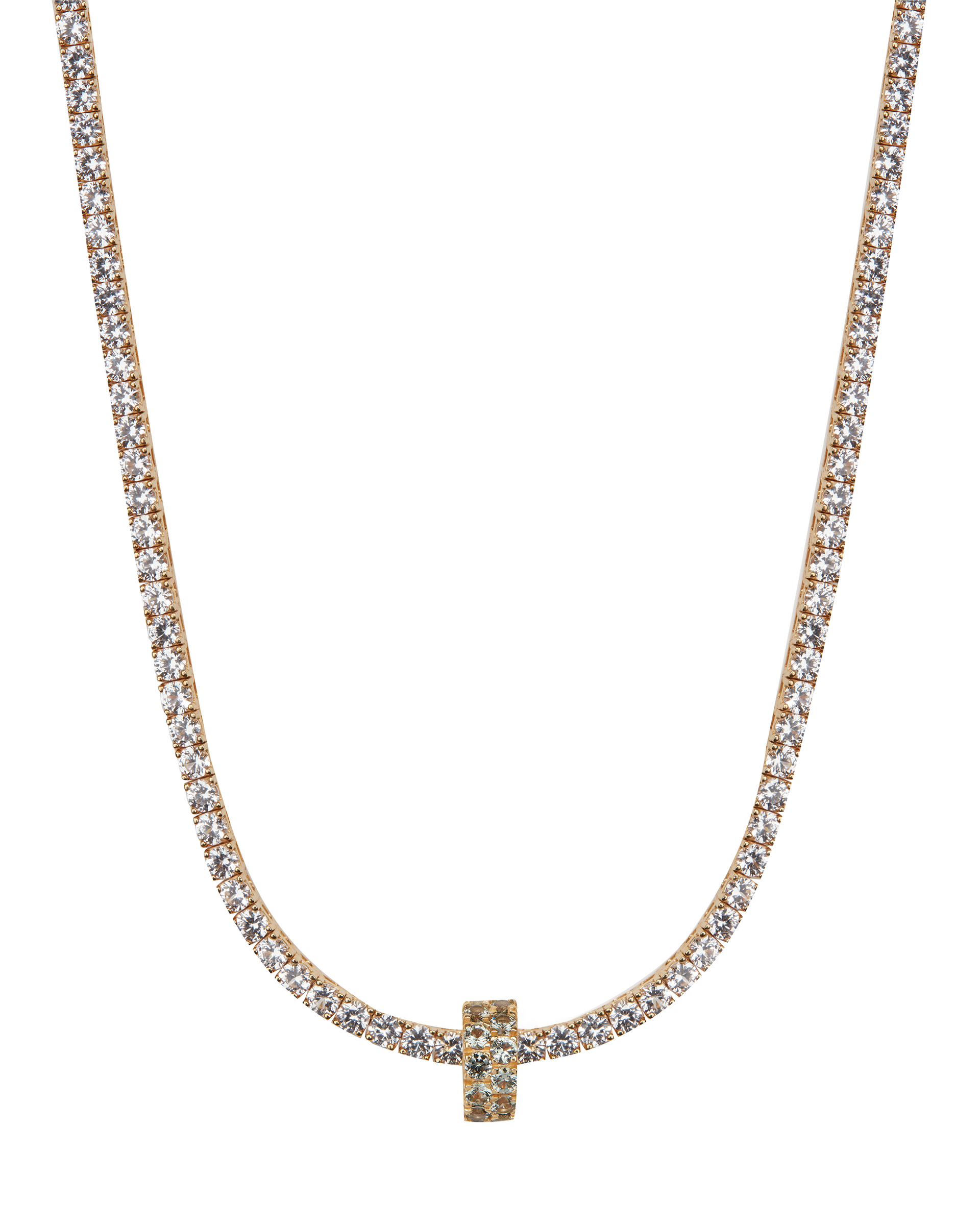 TWO-ROW RIVIÈRE PENDANT IN LAB LIGHT GREEN TOURMALINE