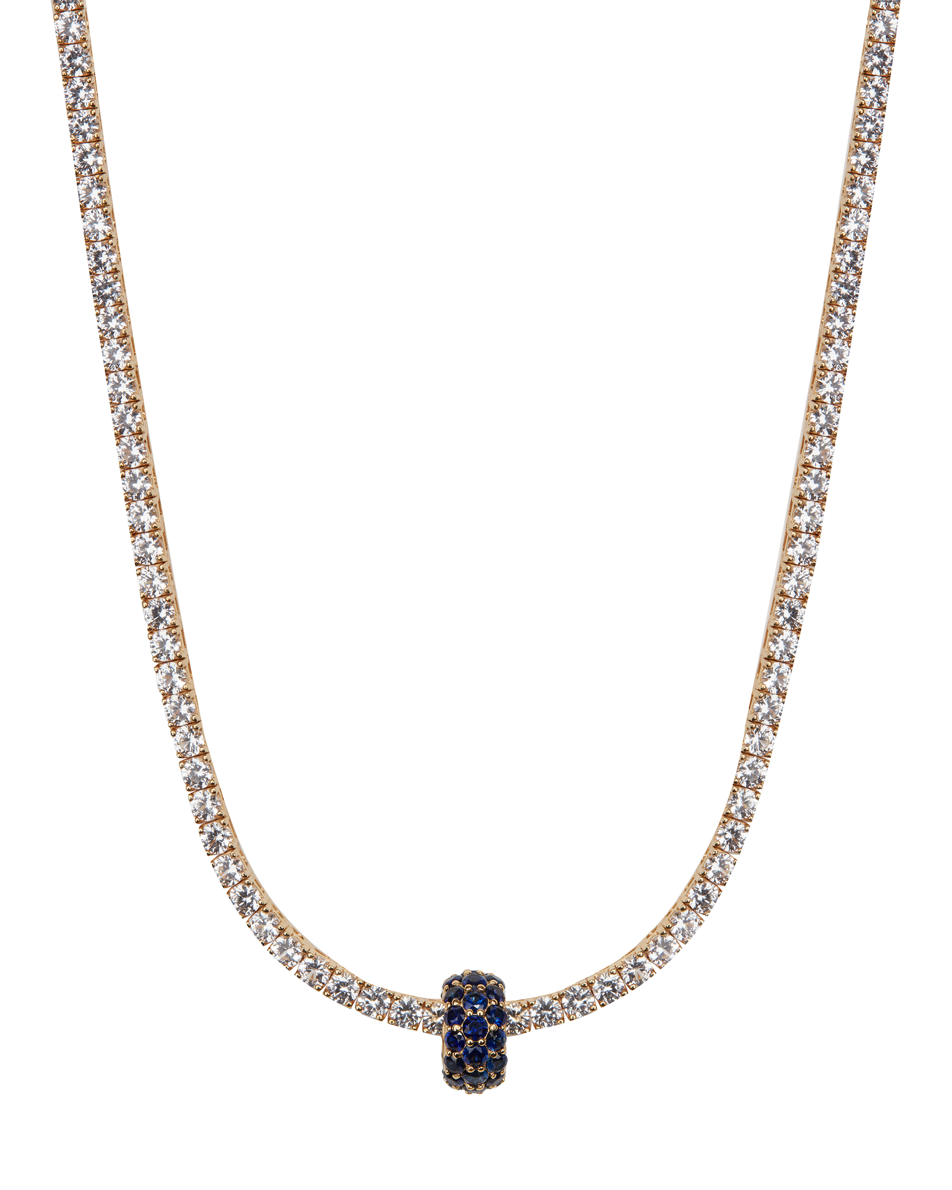 THREE-ROW RIVIÈRE PENDANT IN LAB BLUE SAPPHIRE