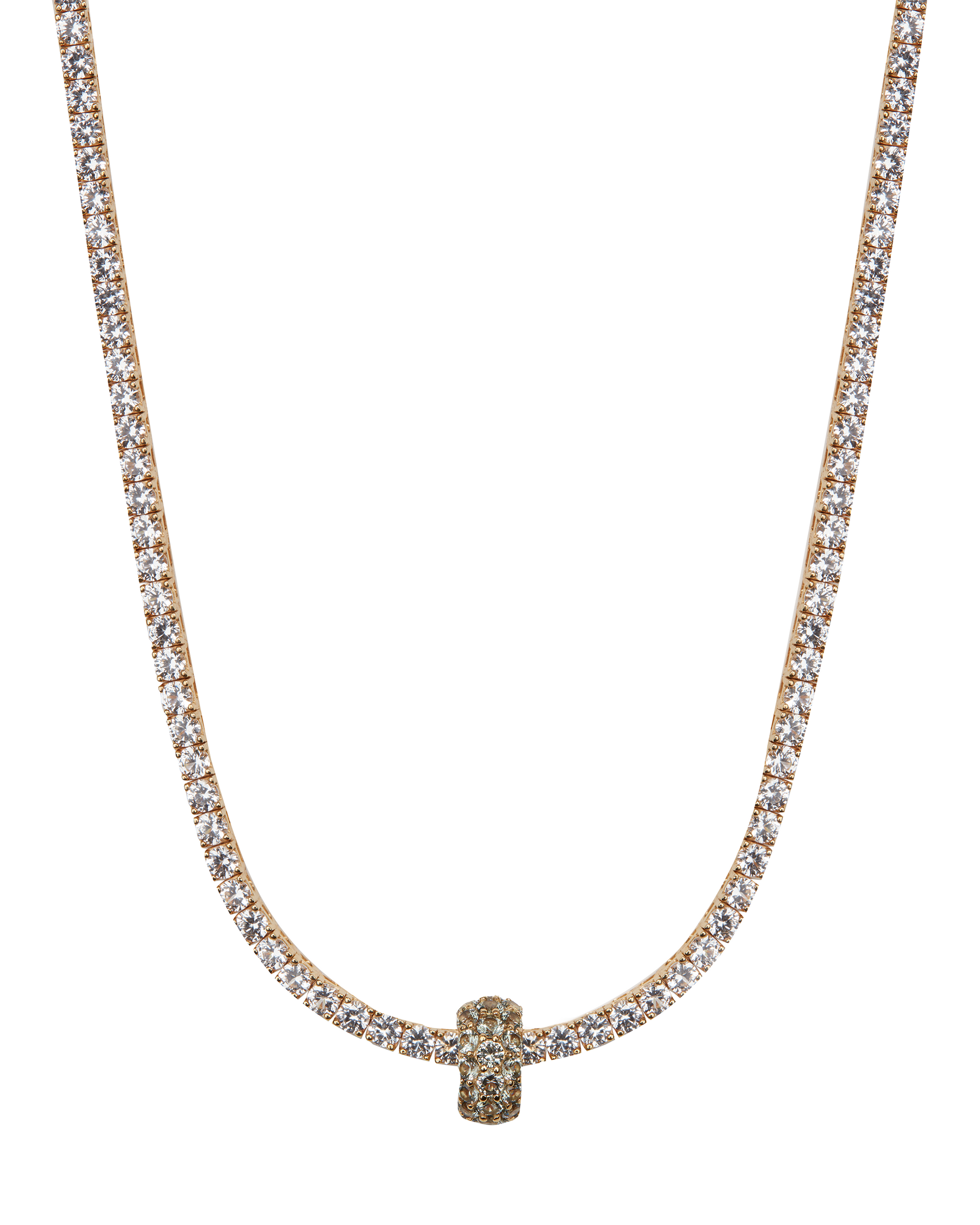 THREE-ROW RIVIÈRE PENDANT IN LAB LIGHT GREEN TOURMALINE