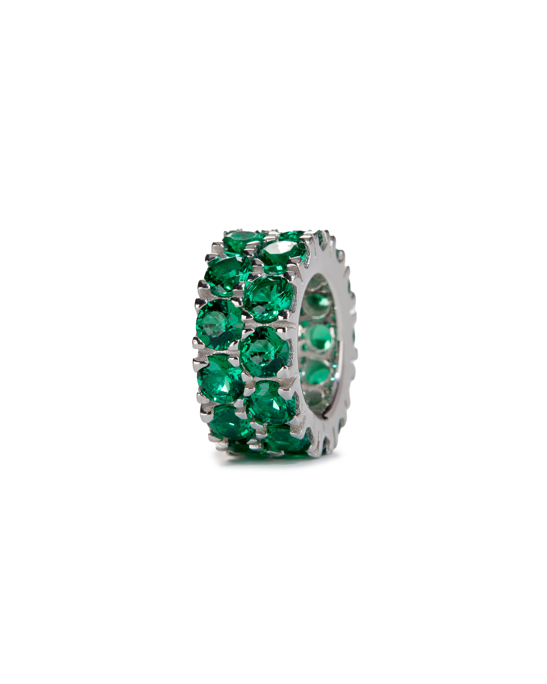 TWO-ROW RIVIÈRE PENDANT IN NANO EMERALD
