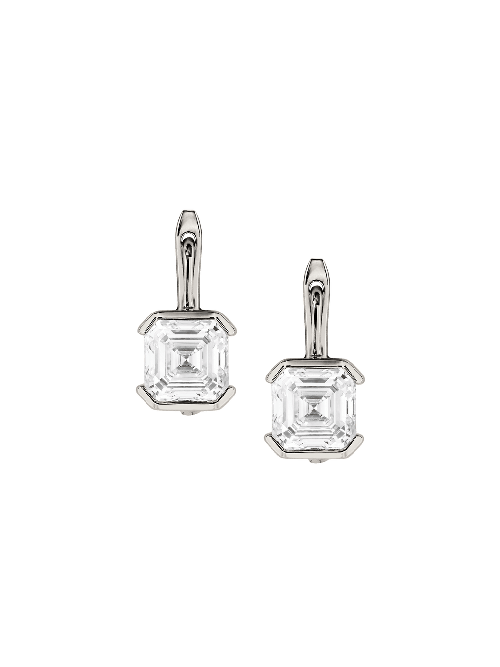 14K INÈS ASSCHER-CUT EARRINGS IN LAB DIAMOND, 14K WHITE GOLD – Dorsey