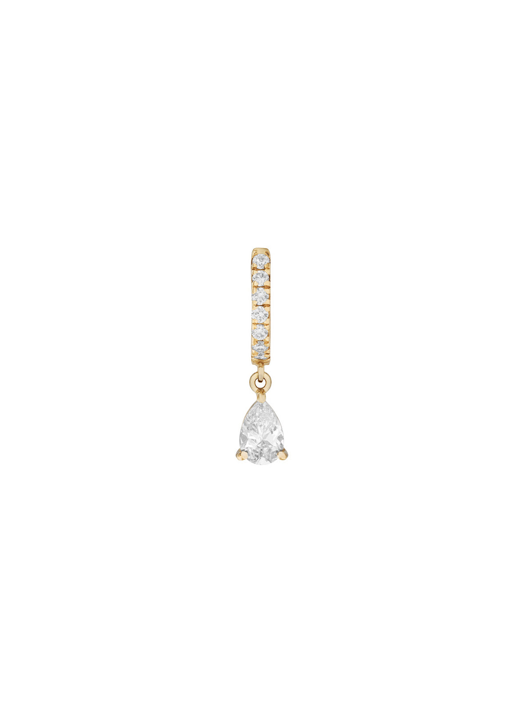 PAVÉ PEAR-DROP HUGGIE EARRING IN LAB WHITE SAPPHIRE