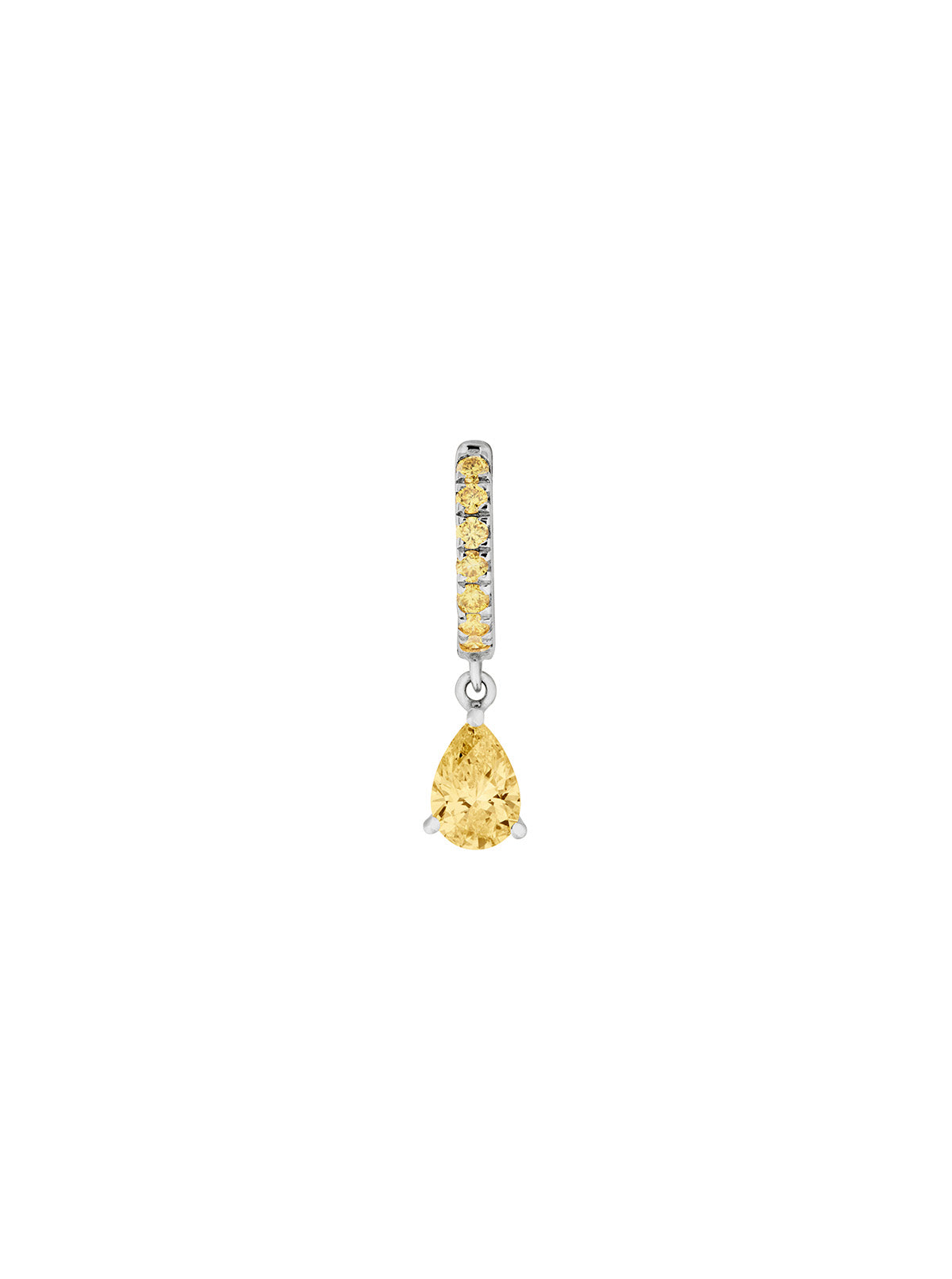 PAVÉ PEAR-DROP HUGGIE EARRING IN LAB YELLOW SAPPHIRE