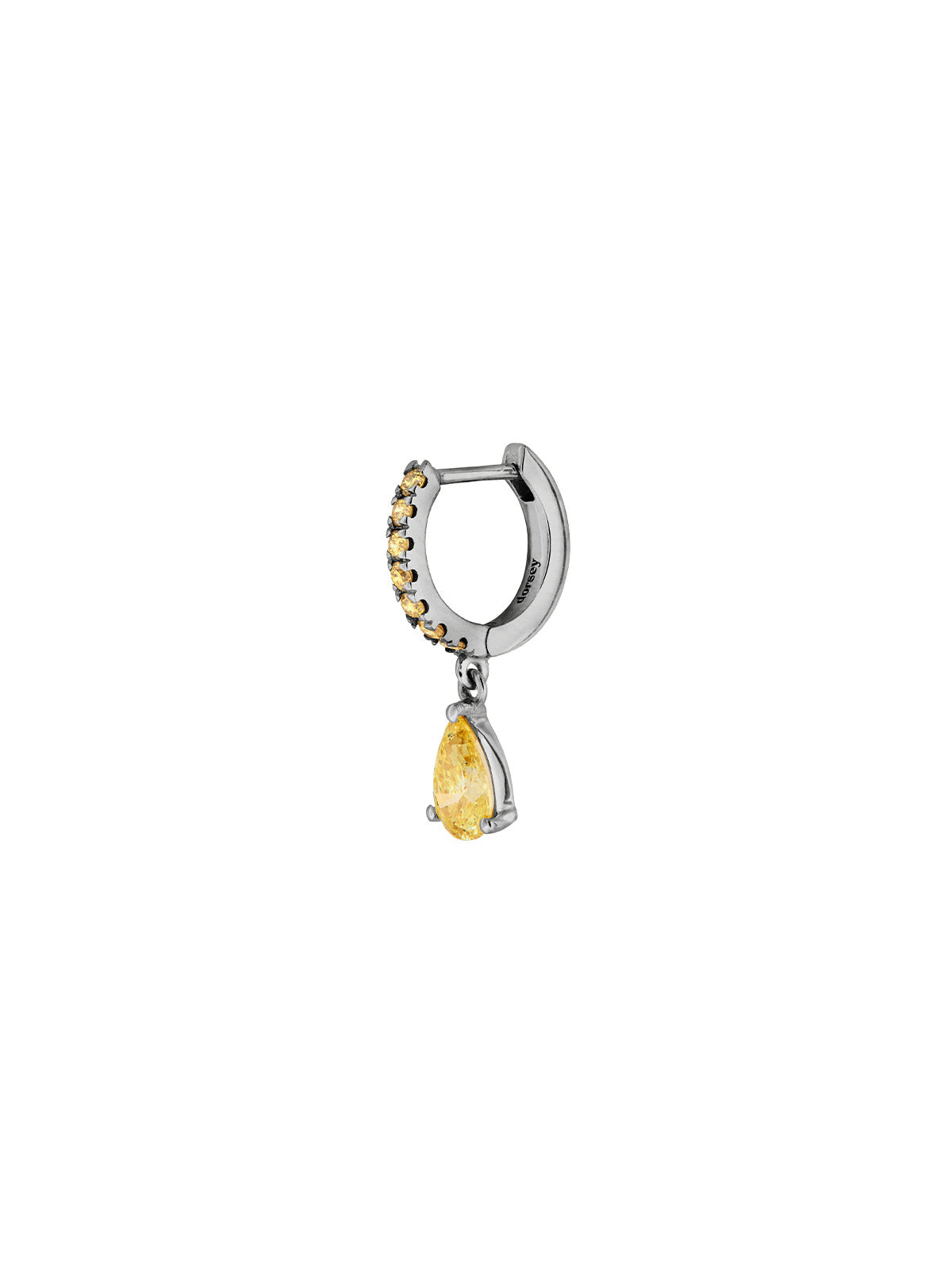 PAVÉ PEAR-DROP HUGGIE EARRING IN LAB YELLOW SAPPHIRE