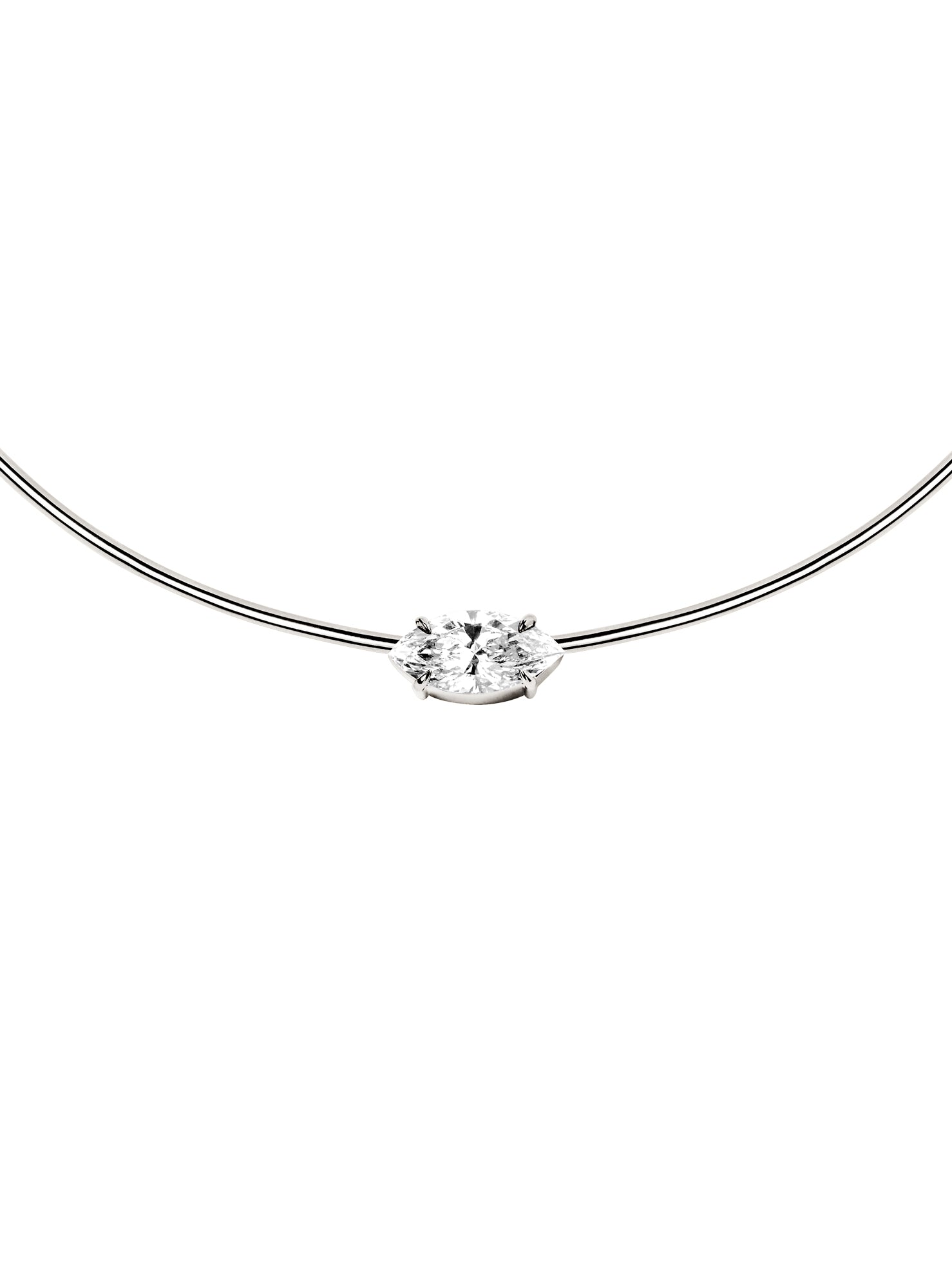 14K ROWE MARQUISE-CUT CHOKER IN 3 CTS LAB DIAMOND