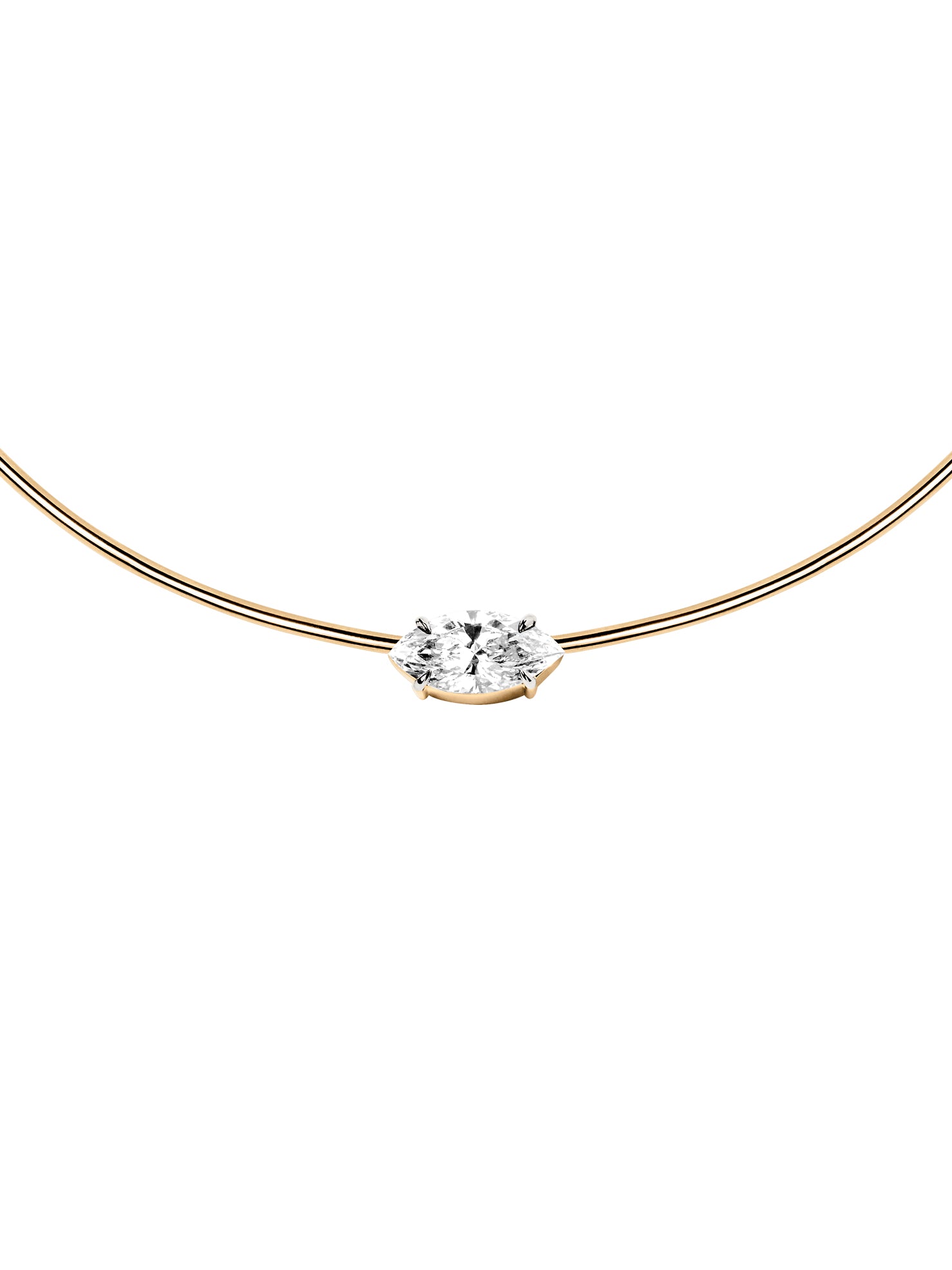 14K ROWE MARQUISE-CUT CHOKER IN 3 CTS LAB DIAMOND
