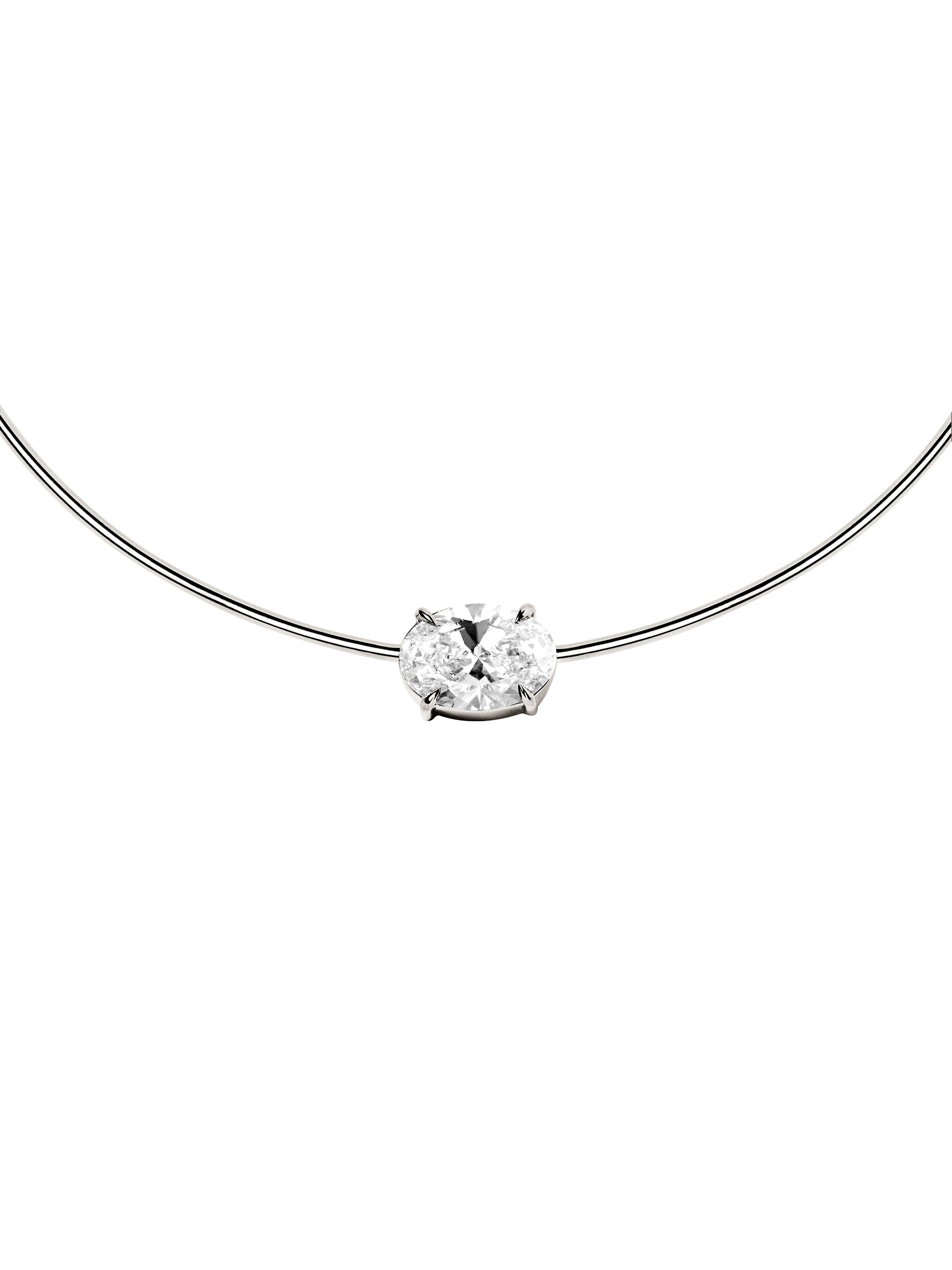 14K ROWE OVAL-CUT CHOKER IN 4 CTS LAB DIAMOND