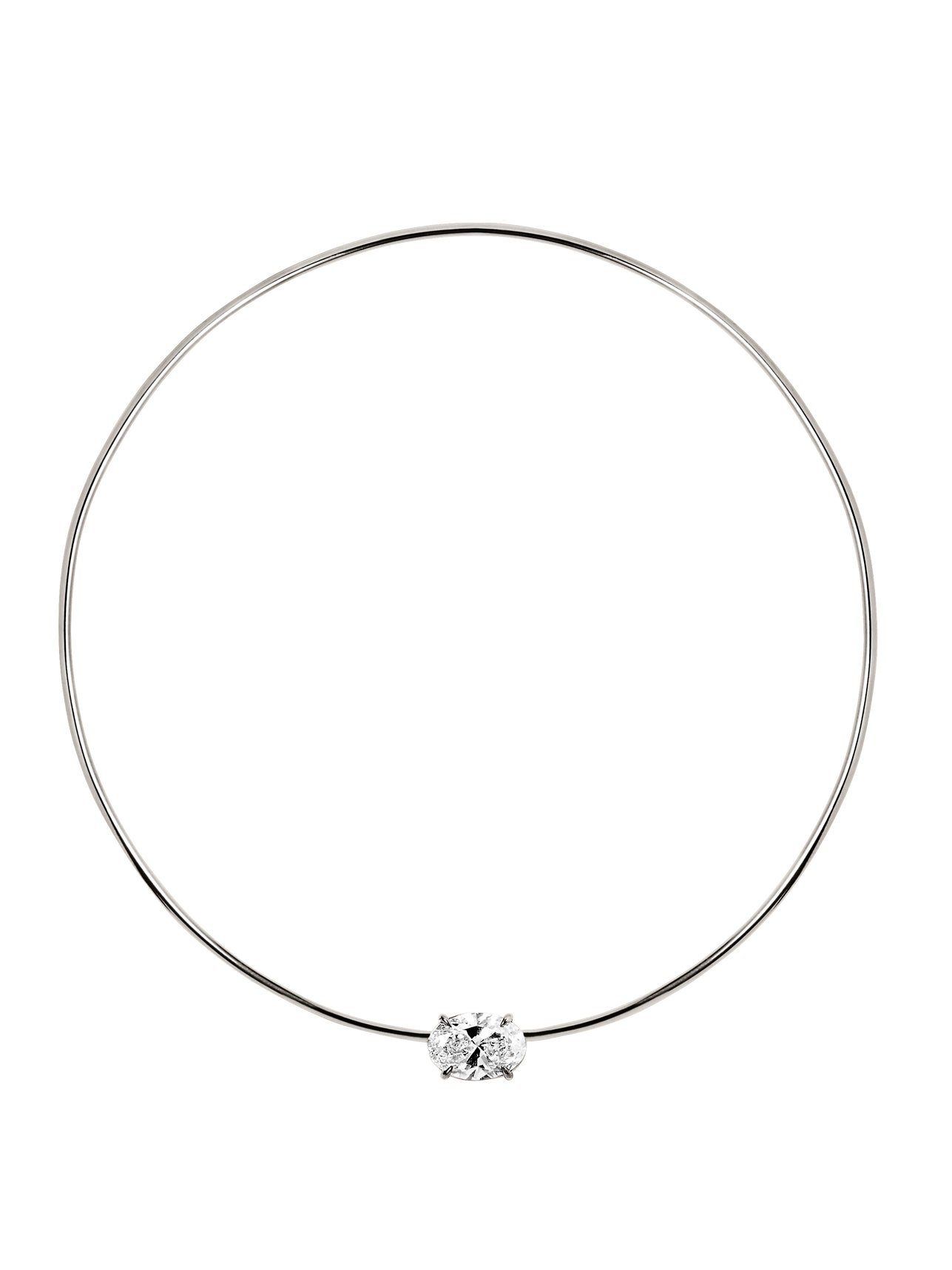 14K ROWE OVAL-CUT CHOKER IN 4 CTS LAB DIAMOND