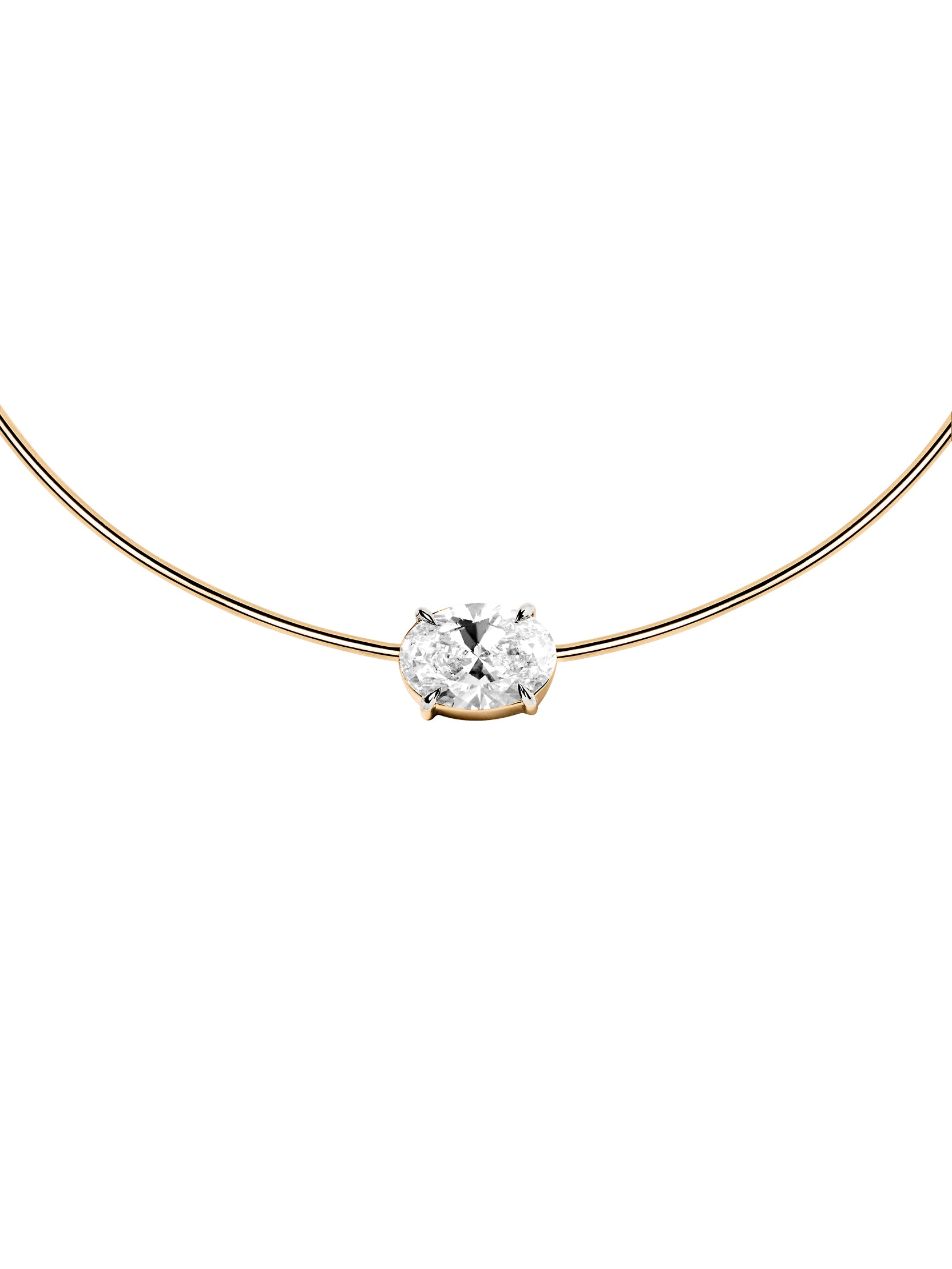 14K ROWE OVAL-CUT CHOKER IN 4 CTS LAB DIAMOND