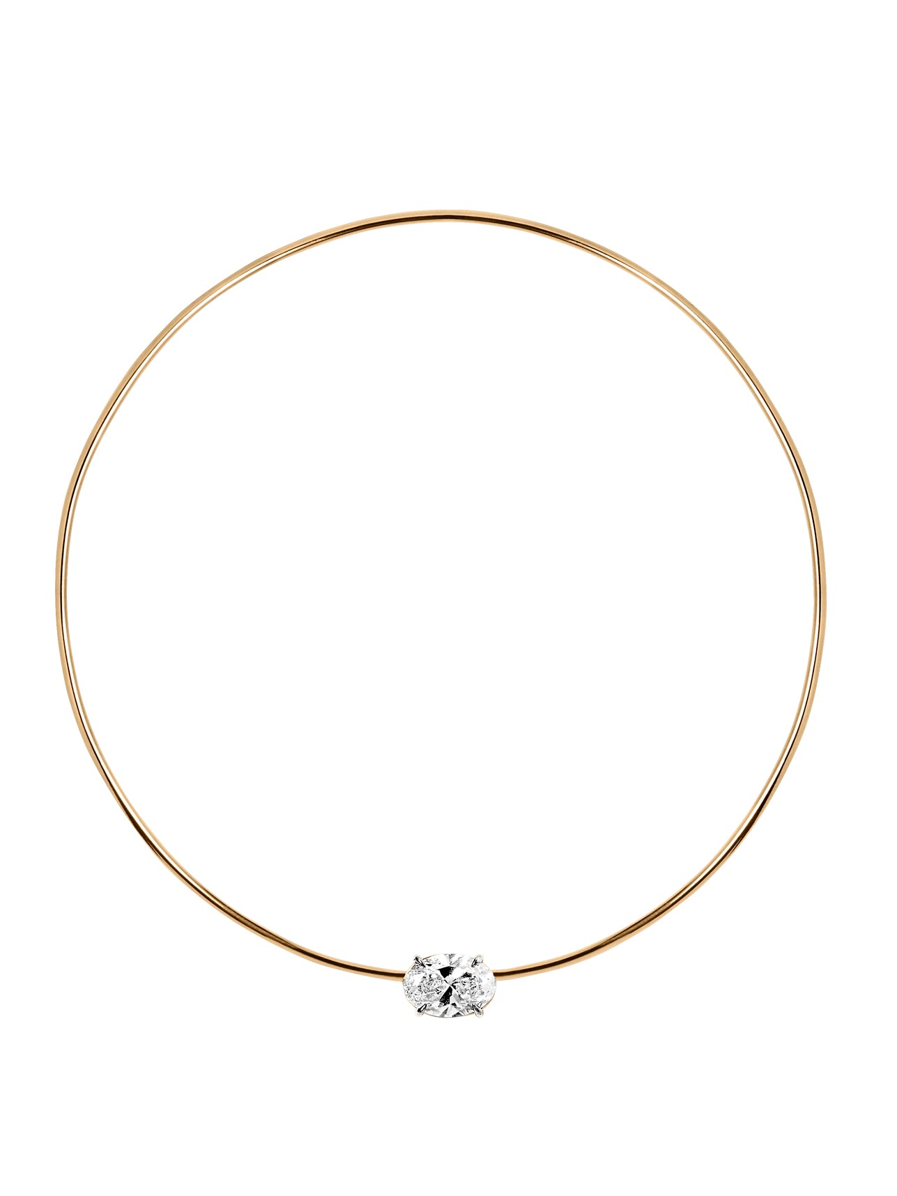 14K ROWE OVAL-CUT CHOKER IN 4 CTS LAB DIAMOND