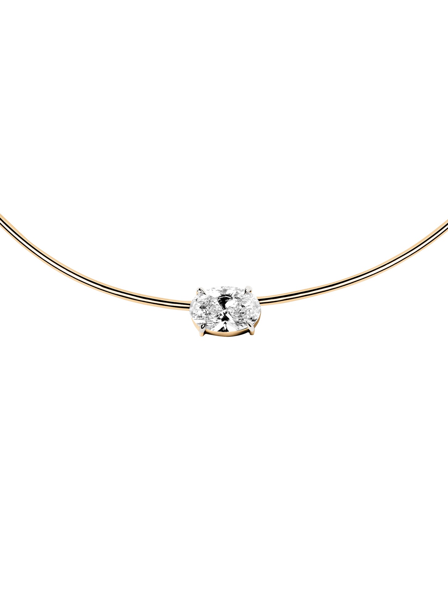 14K ROWE OVAL-CUT CHOKER IN 7 CTS LAB DIAMOND