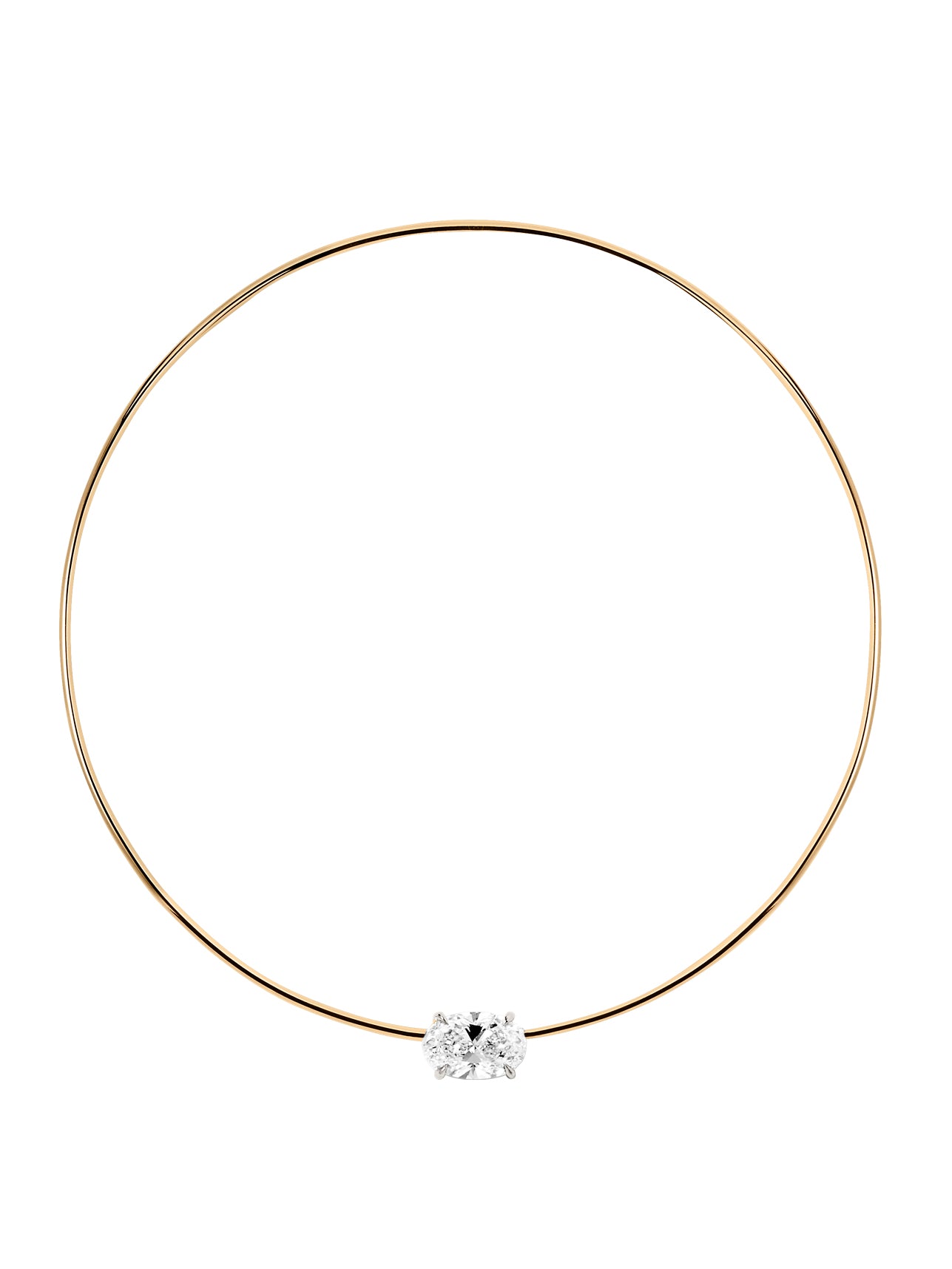 14K ROWE OVAL-CUT CHOKER IN 7 CTS LAB DIAMOND