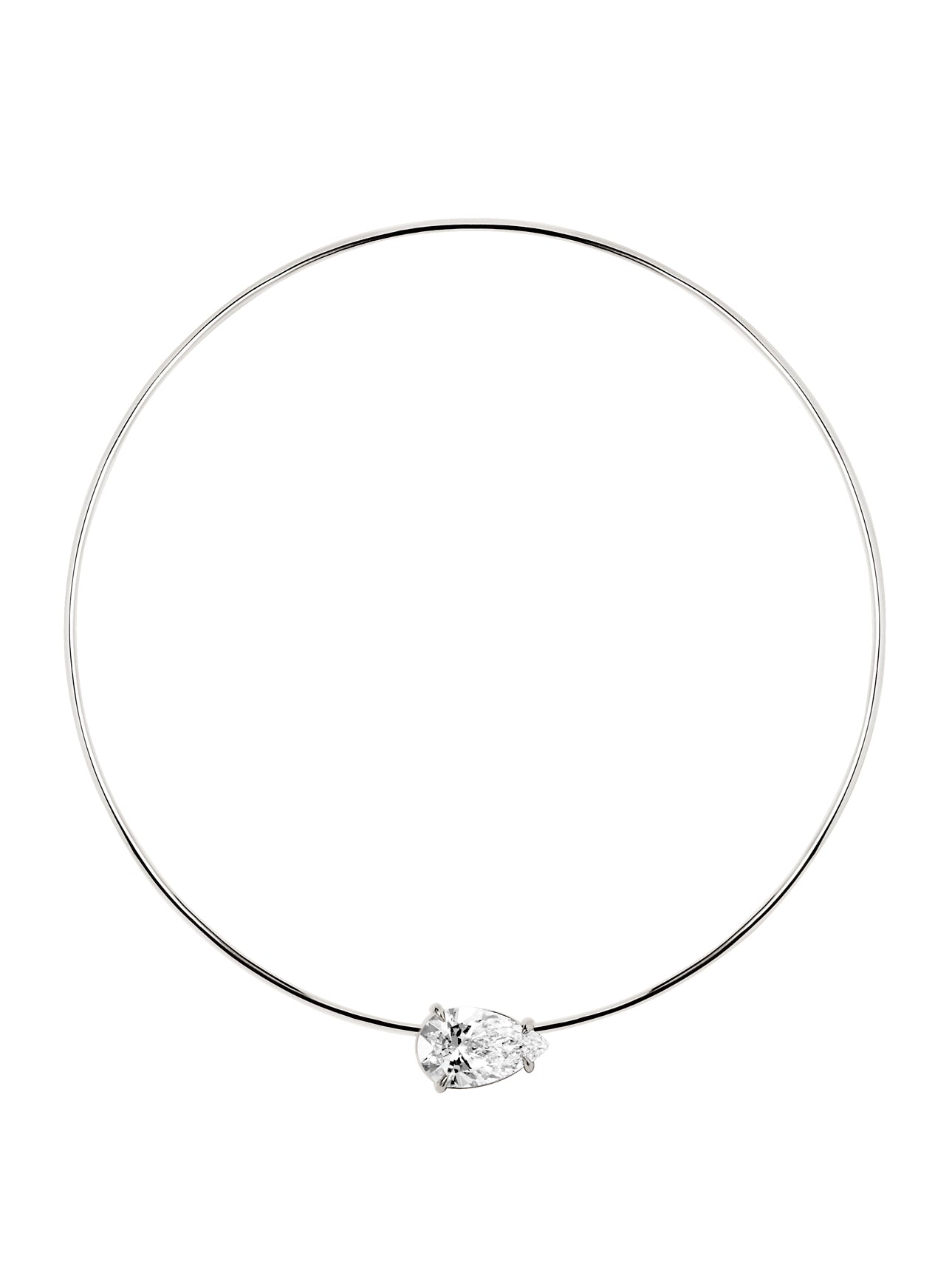 14K ROWE PEAR-CUT CHOKER IN 7 CTS LAB DIAMOND