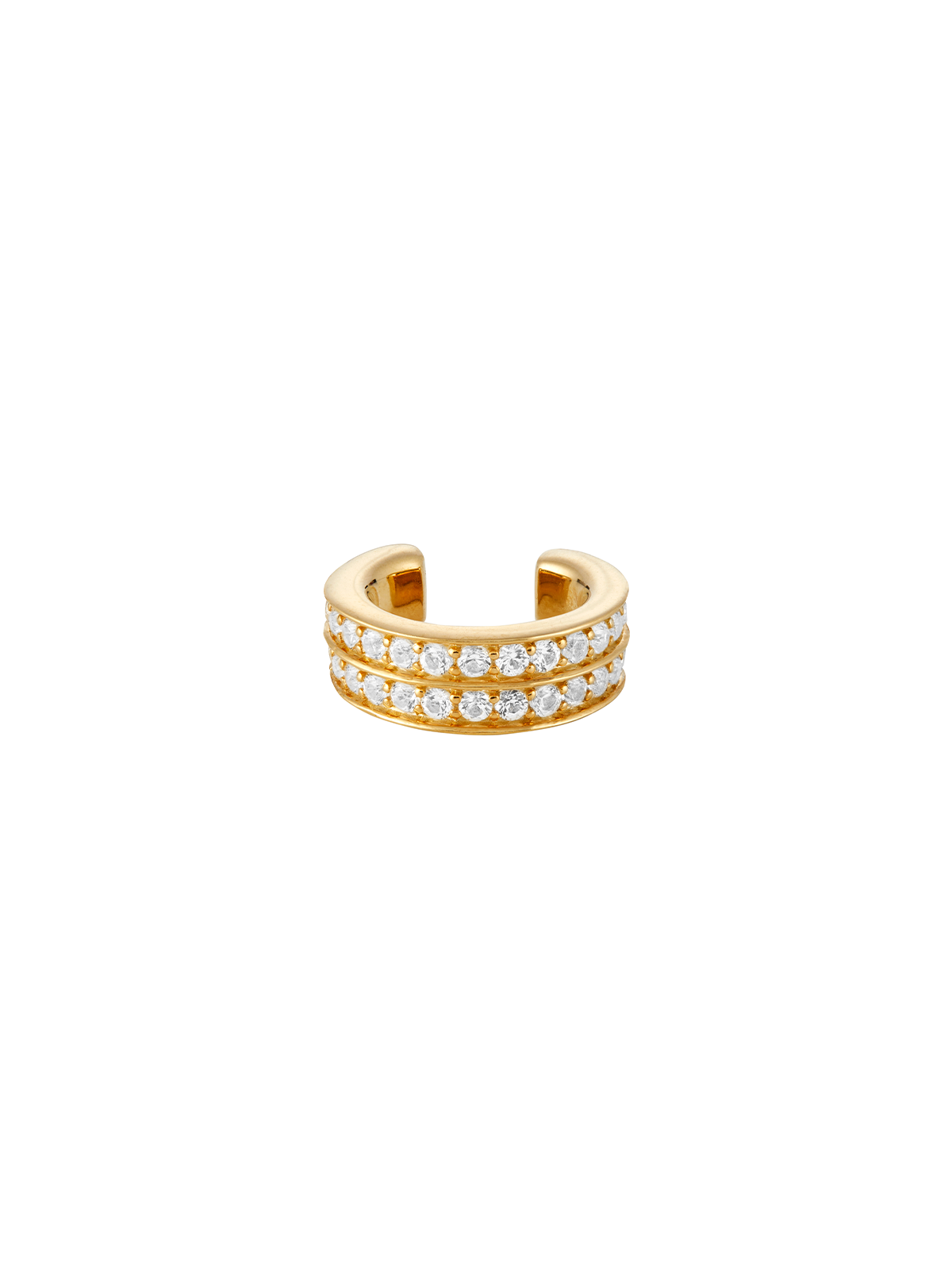 DOUBLE ROW LAB WHITE SAPPHIRE EAR CUFF, GOLD