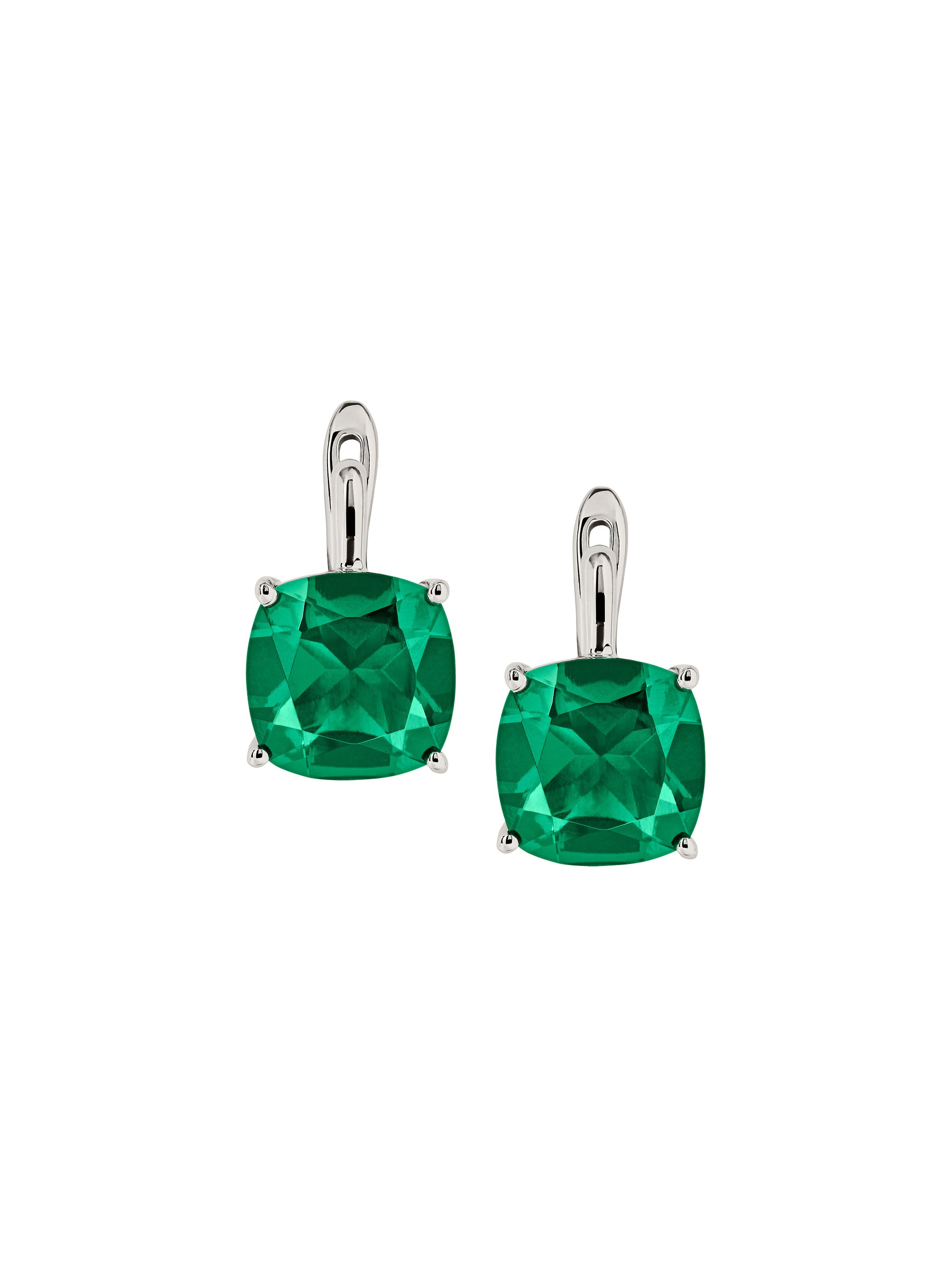PORTER CUSHION-CUT EARRINGS IN LAB EMERALD
