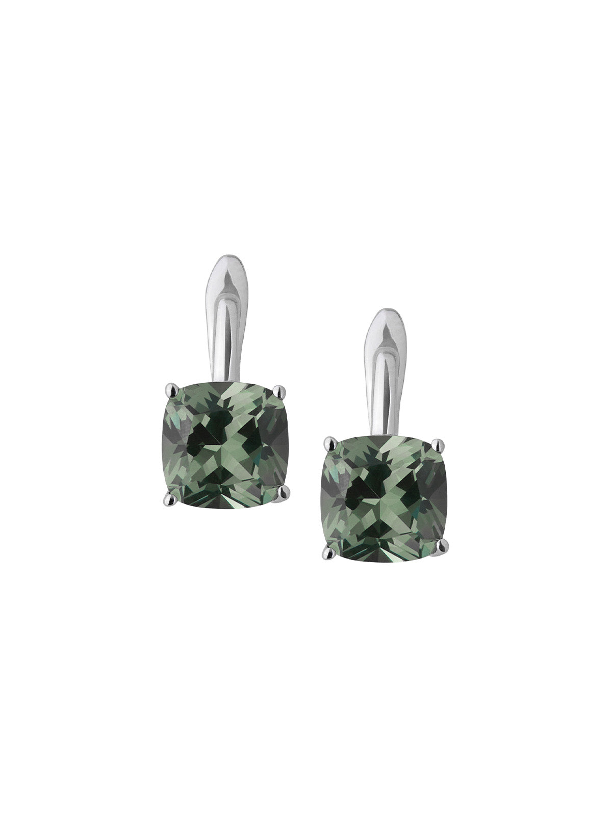 PORTER CUSHION-CUT EARRINGS IN LAB MOSS GREEN TOURMALINE