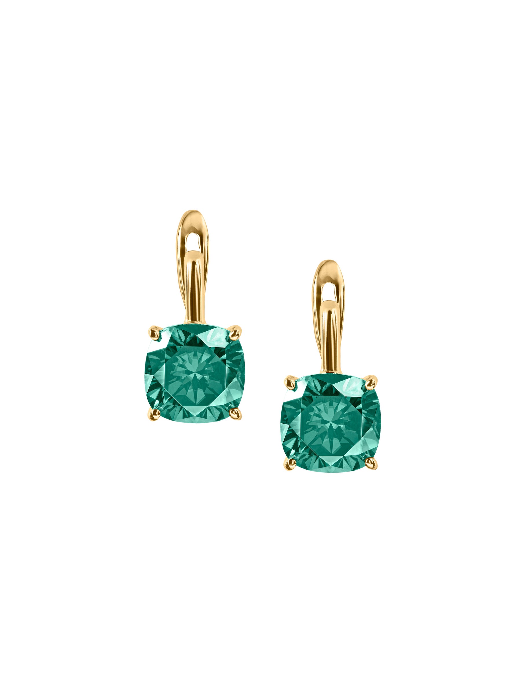 PORTER CUSHION-CUT EARRINGS IN VIRIDIAN GREEN MOISSANITE