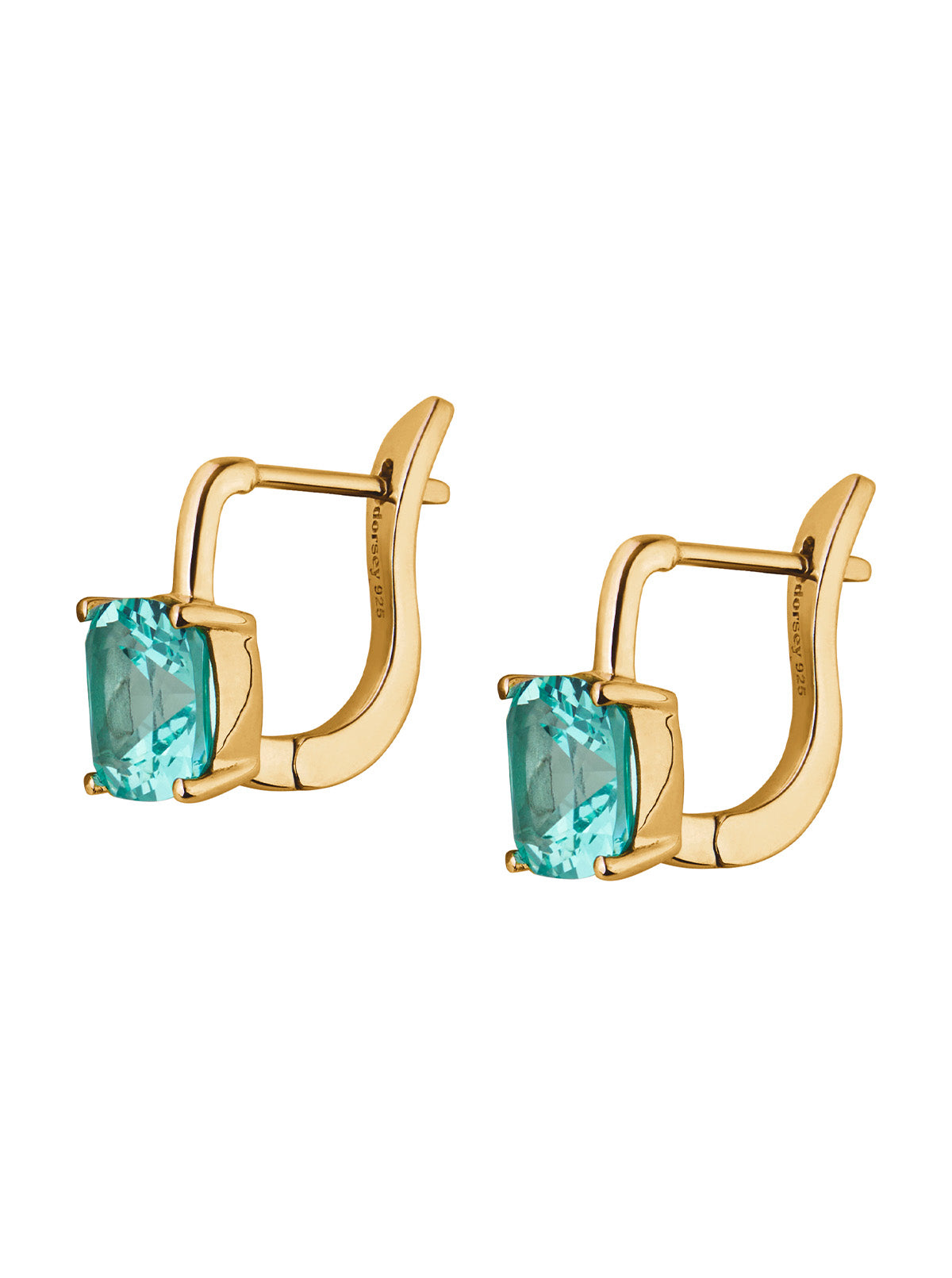 PORTER CUSHION-CUT EARRINGS IN NANO AZURE GREEN