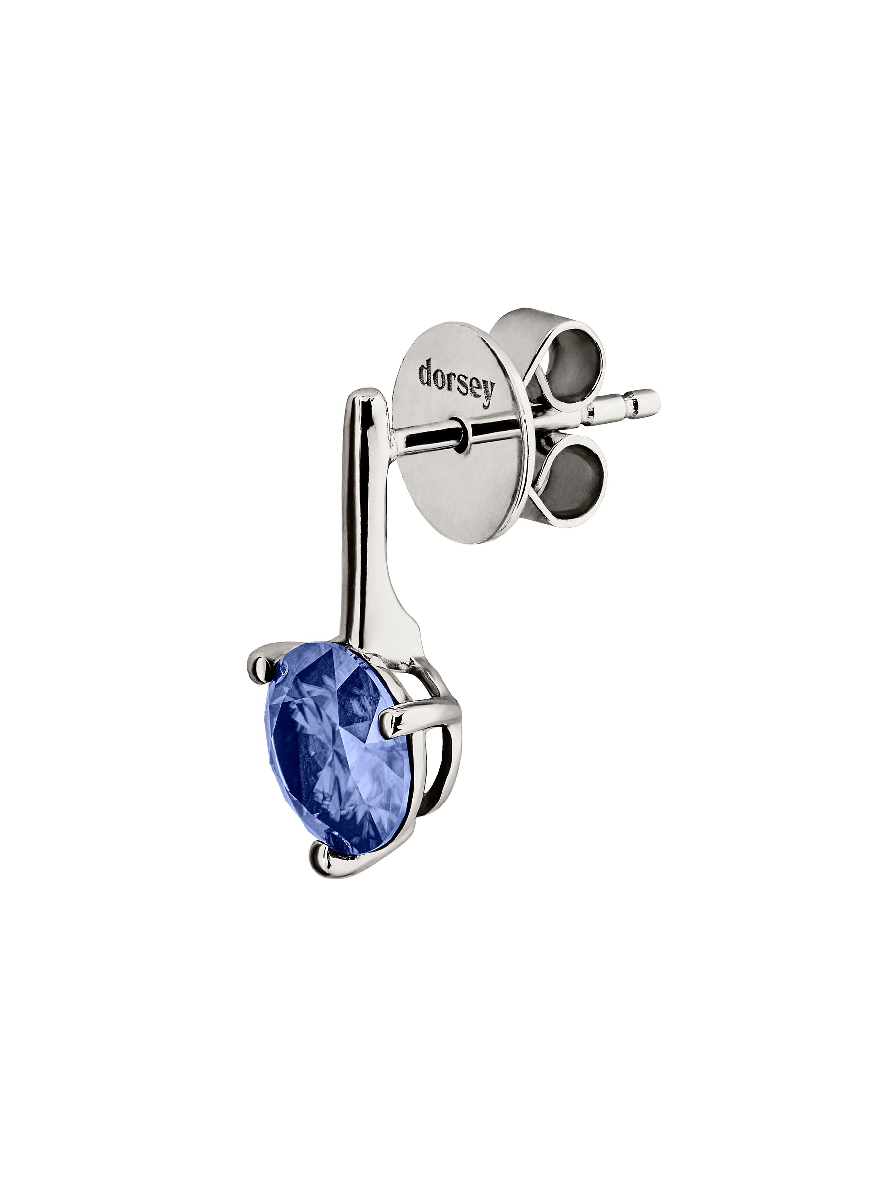 HENDRY BAR STUD EARRINGS IN SLATE BLUE MOISSANITE