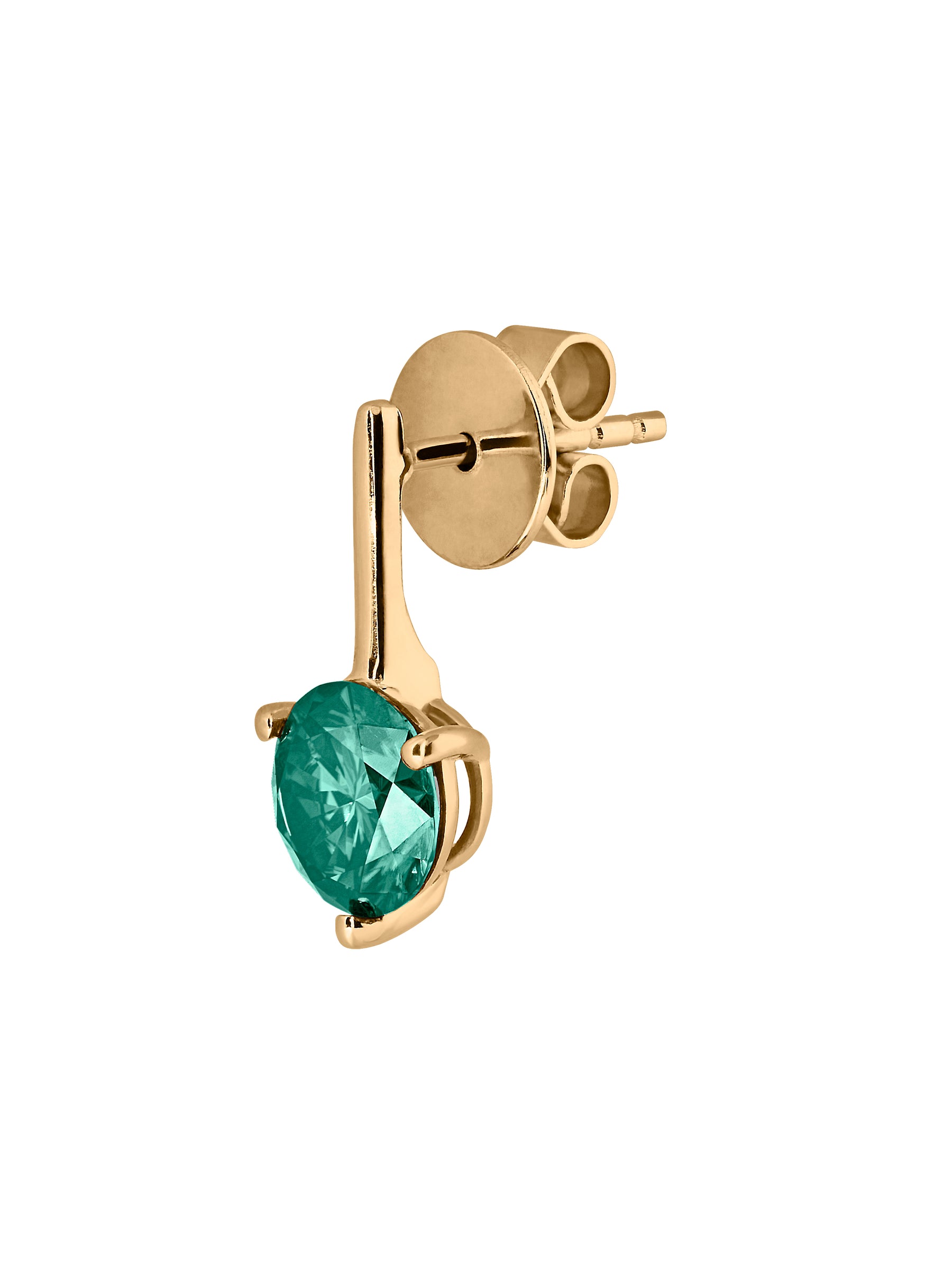 HENDRY BAR STUD EARRINGS IN VIRIDIAN GREEN MOISSANITE