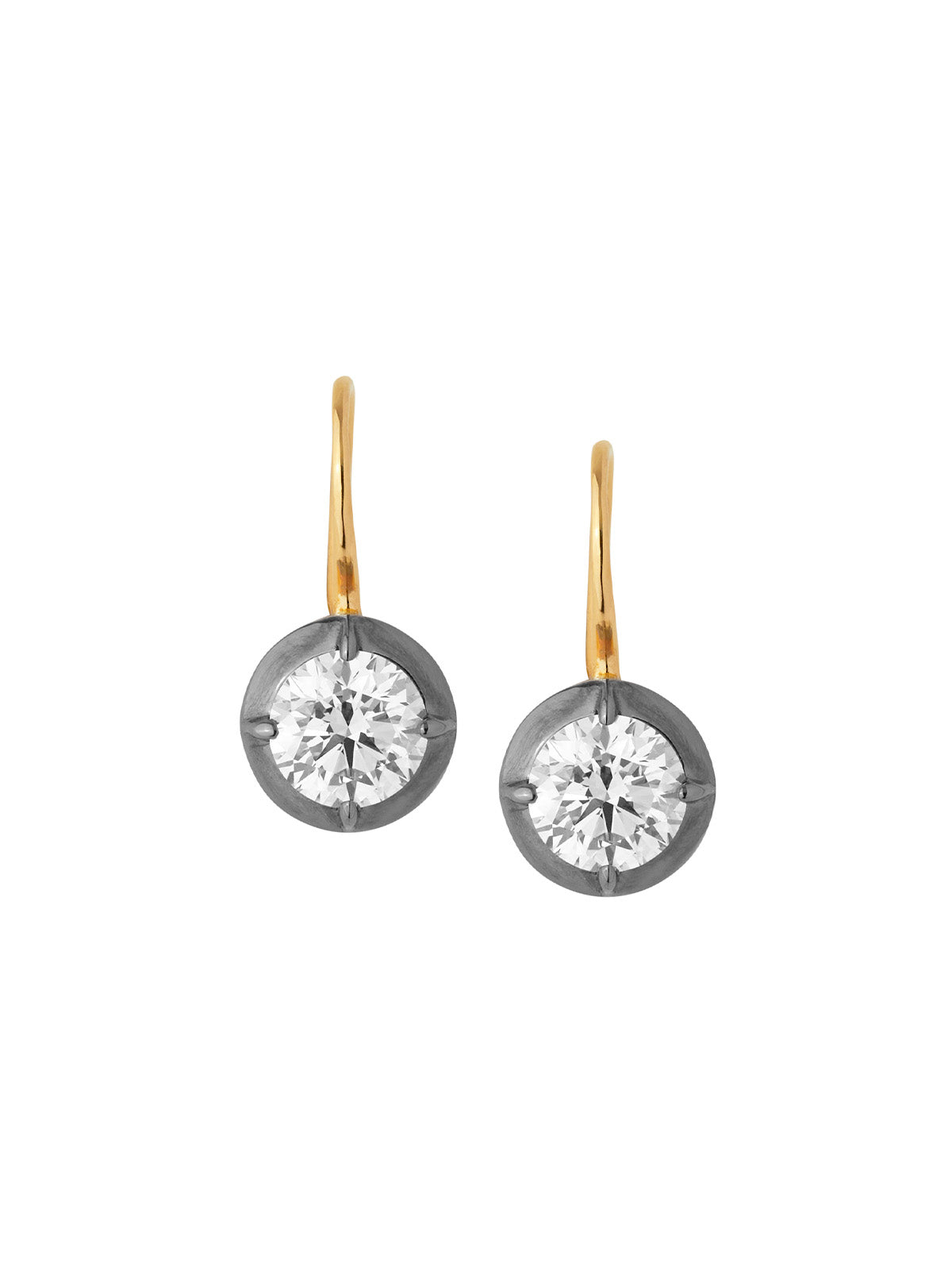 14K LUCIEN LATCHBACK EARRINGS IN LAB DIAMOND