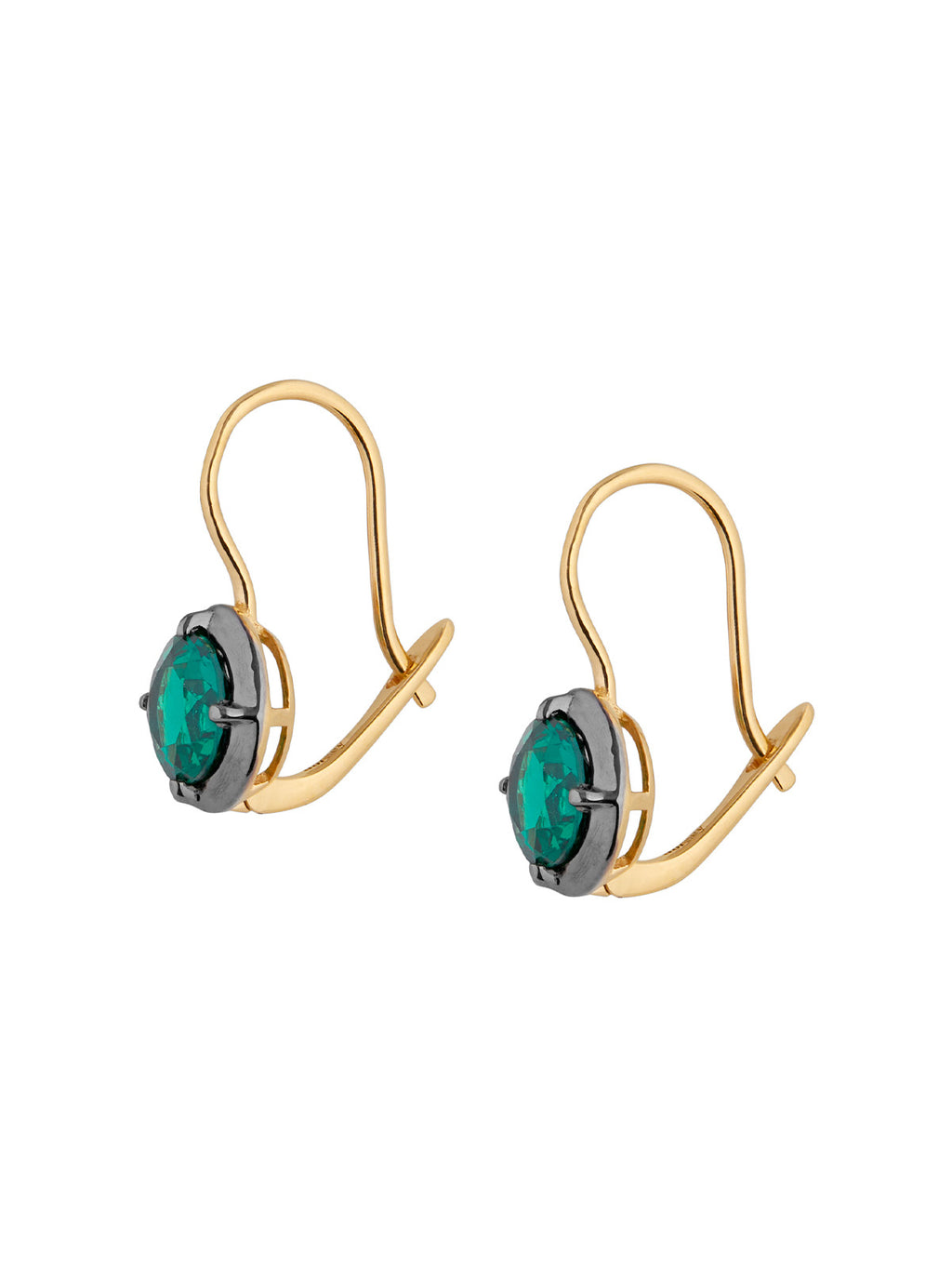 LUCIEN LATCHBACK EARRINGS IN NANO EMERALD – Dorsey