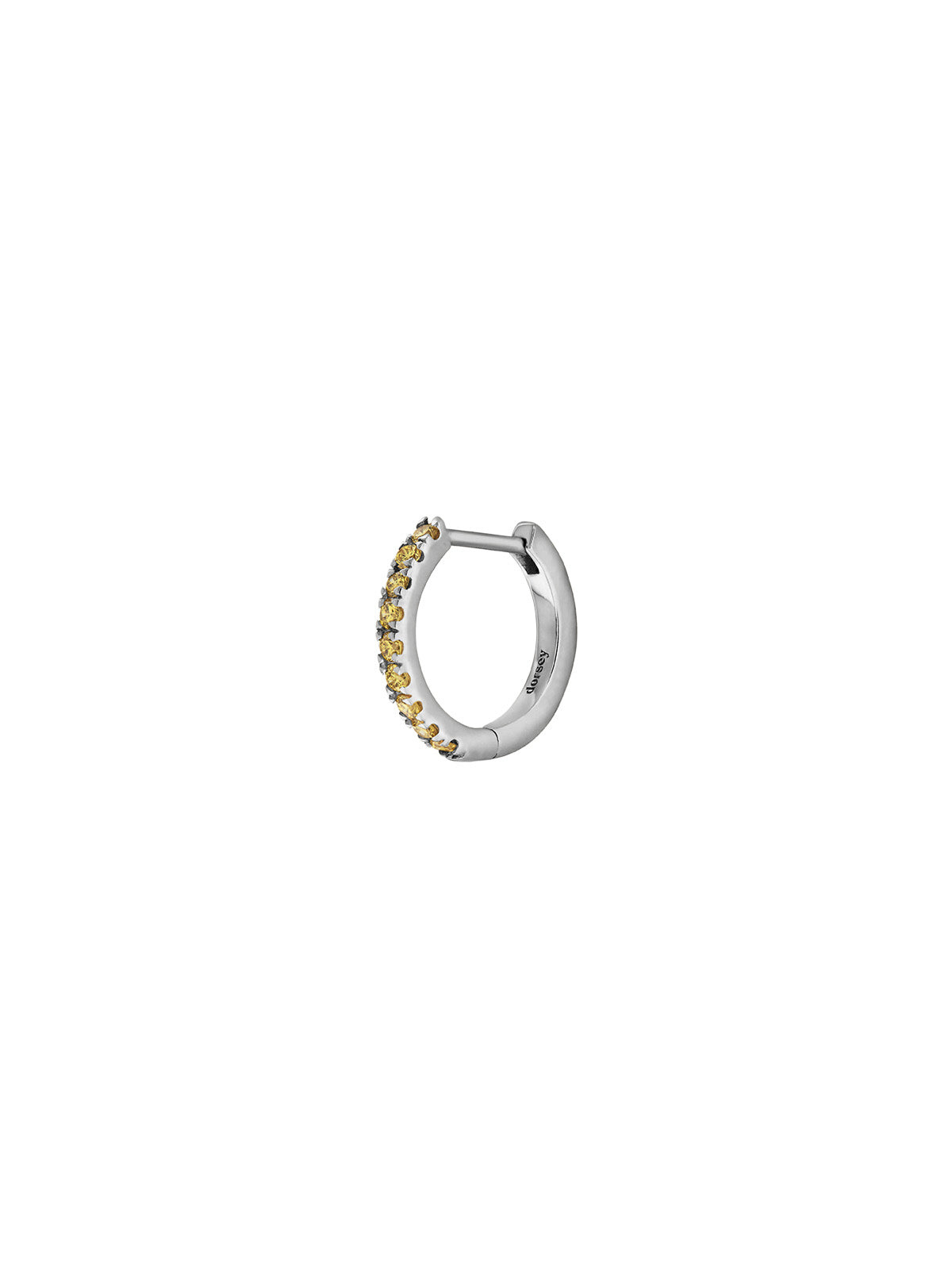 PAVÉ HUGGIE EARRING IN LAB YELLOW SAPPHIRE